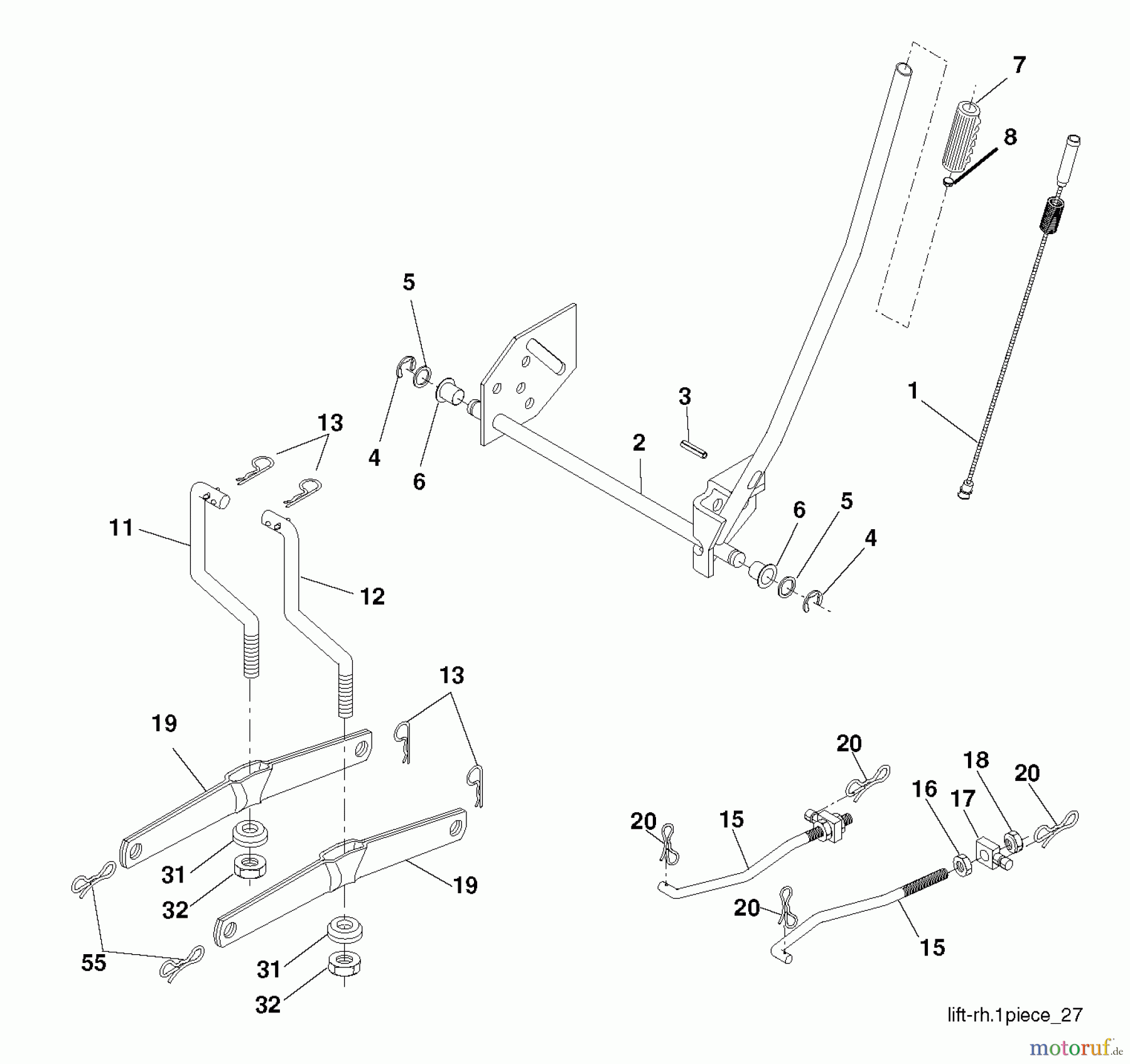 Husqvarna Rasen und Garten Traktoren LT 141 (96011029403) - Husqvarna Lawn Tractor (2012-08 & After) MOWER LIFT / DECK LIFT