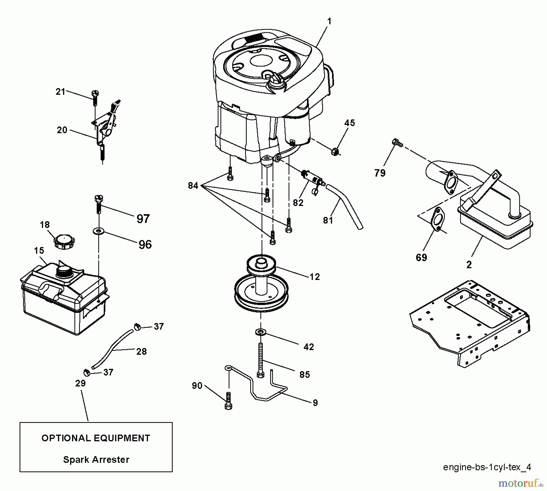 Husqvarna Rasen und Garten Traktoren LTH 1438 (96043005800) - Husqvarna Lawn Tractor (2011-06 & After) ENGINE
