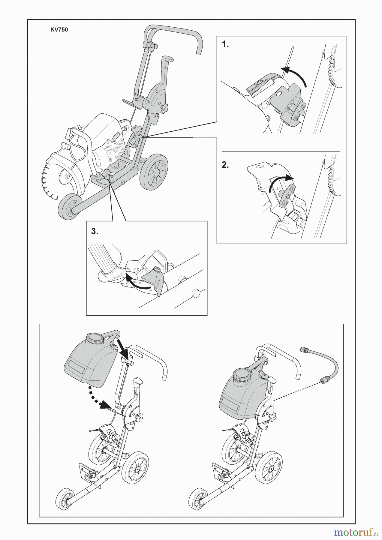 Husqvarna Zubehör, Sägen KV 750 - Husqvarna Trolley Cart (2008-04 & After) Assembly Instruction