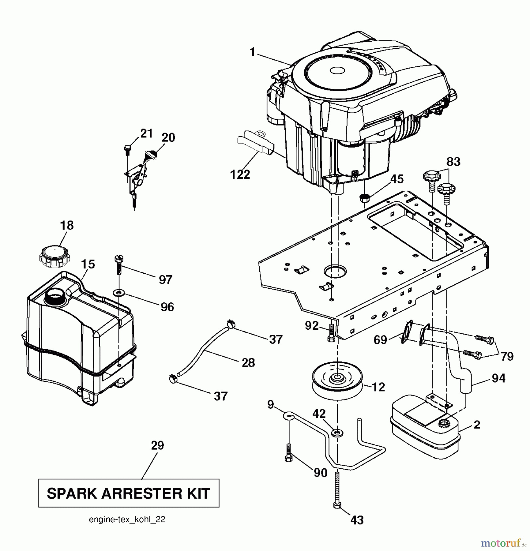 Husqvarna Rasen und Garten Traktoren LTH 152 (96041003007) - Husqvarna Lawn Tractor (2010-11 & After) ENGINE