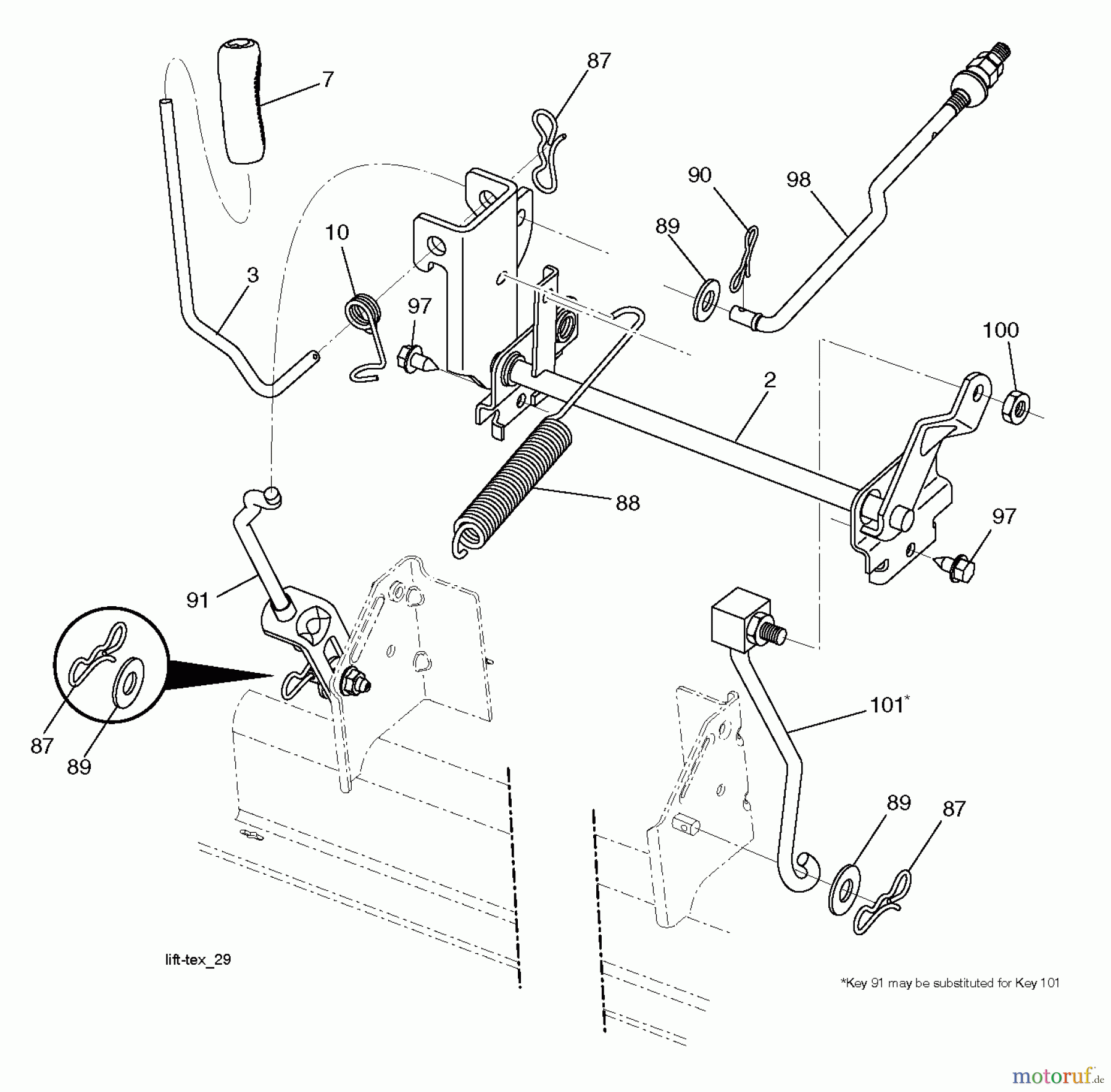 Husqvarna Rasen und Garten Traktoren LTH 152 (96041003008) - Husqvarna Lawn Tractor (2011-07 & After) MOWER LIFT / DECK LIFT