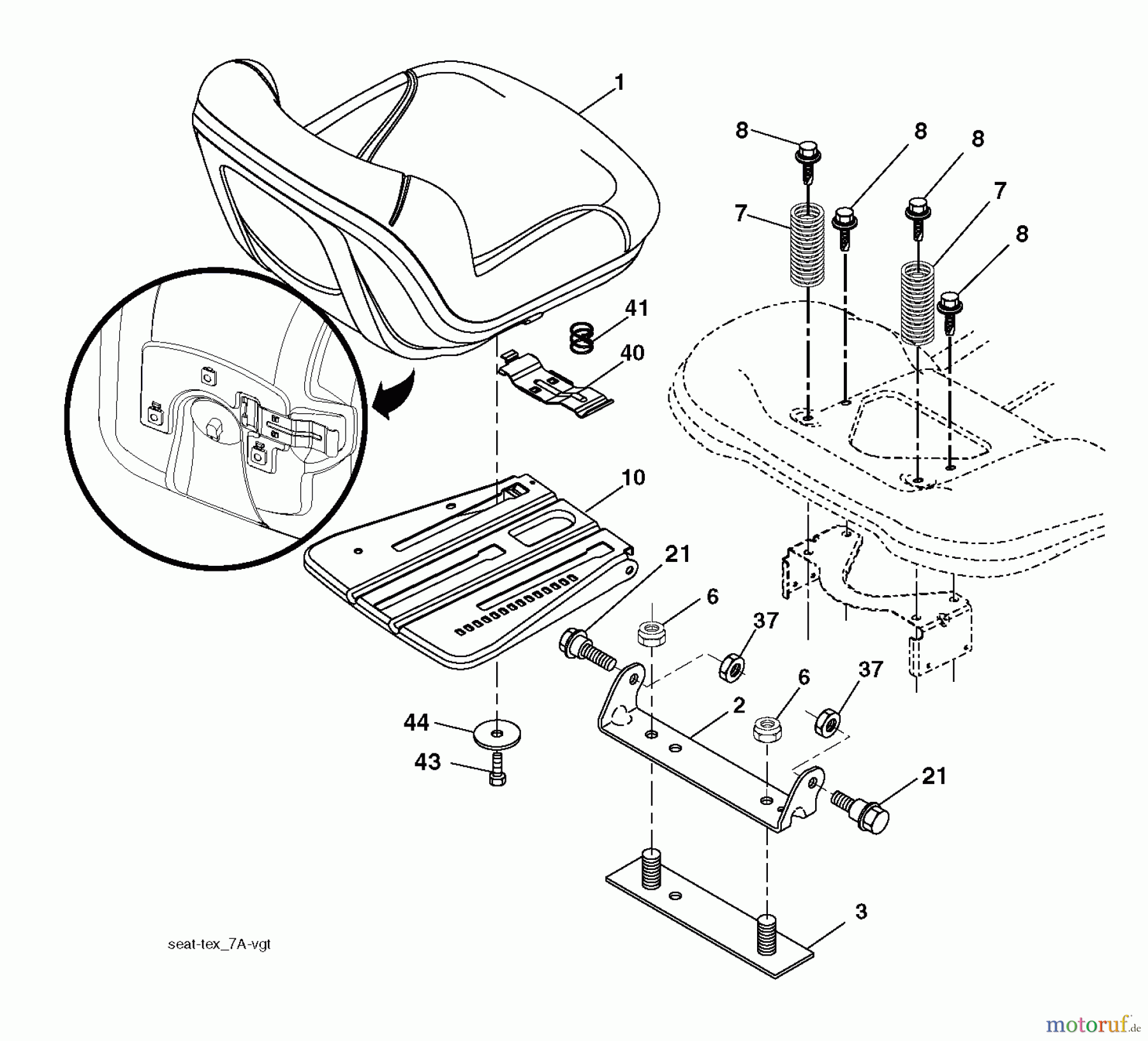 Husqvarna Rasen und Garten Traktoren LTH 152 (96041003008) - Husqvarna Lawn Tractor (2011-07 & After) SEAT