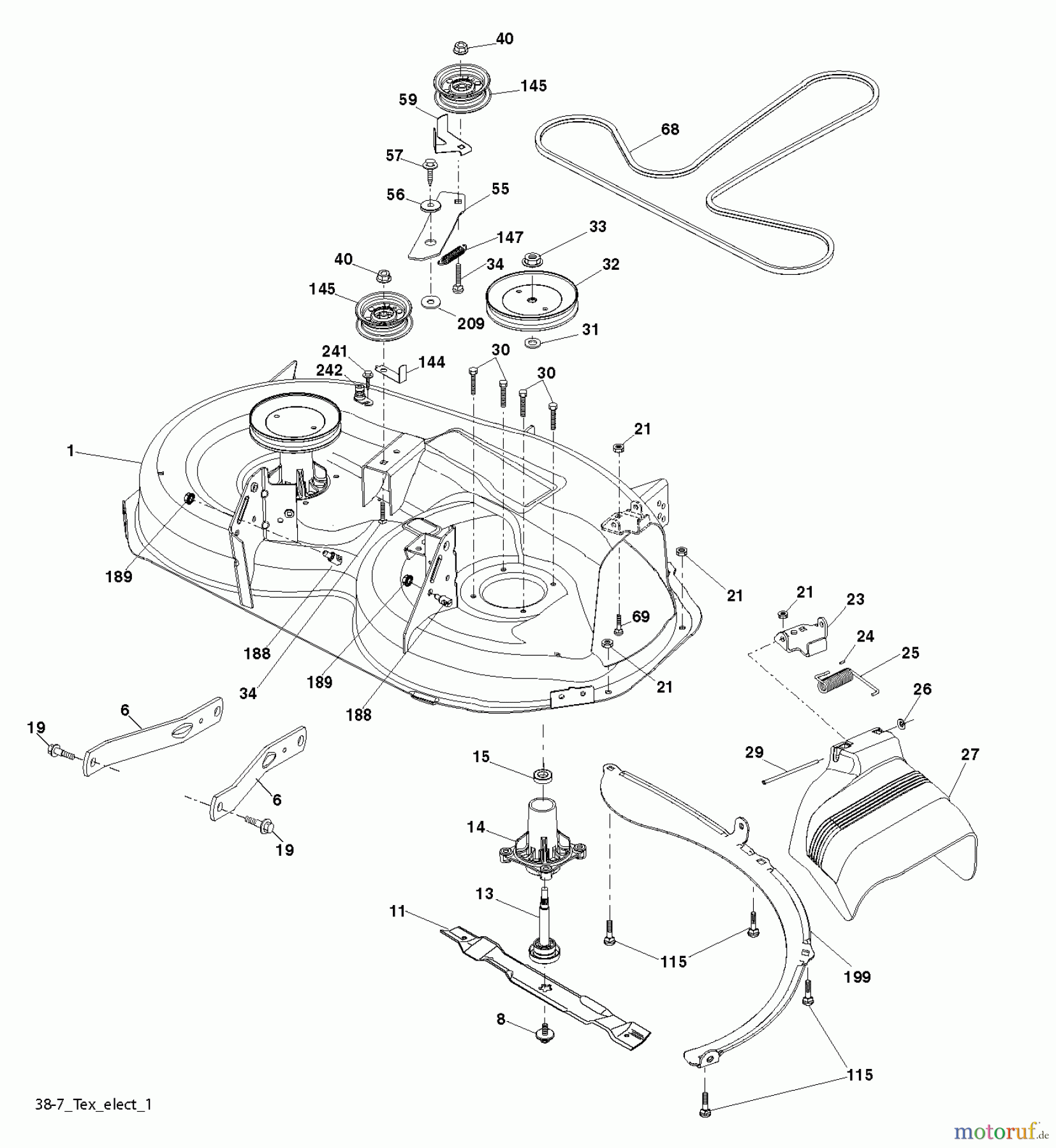  Husqvarna Rasen und Garten Traktoren LTH 154 (96041024200) - Husqvarna Lawn Tractor (2012-01 & After) MOWER DECK / CUTTING DECK