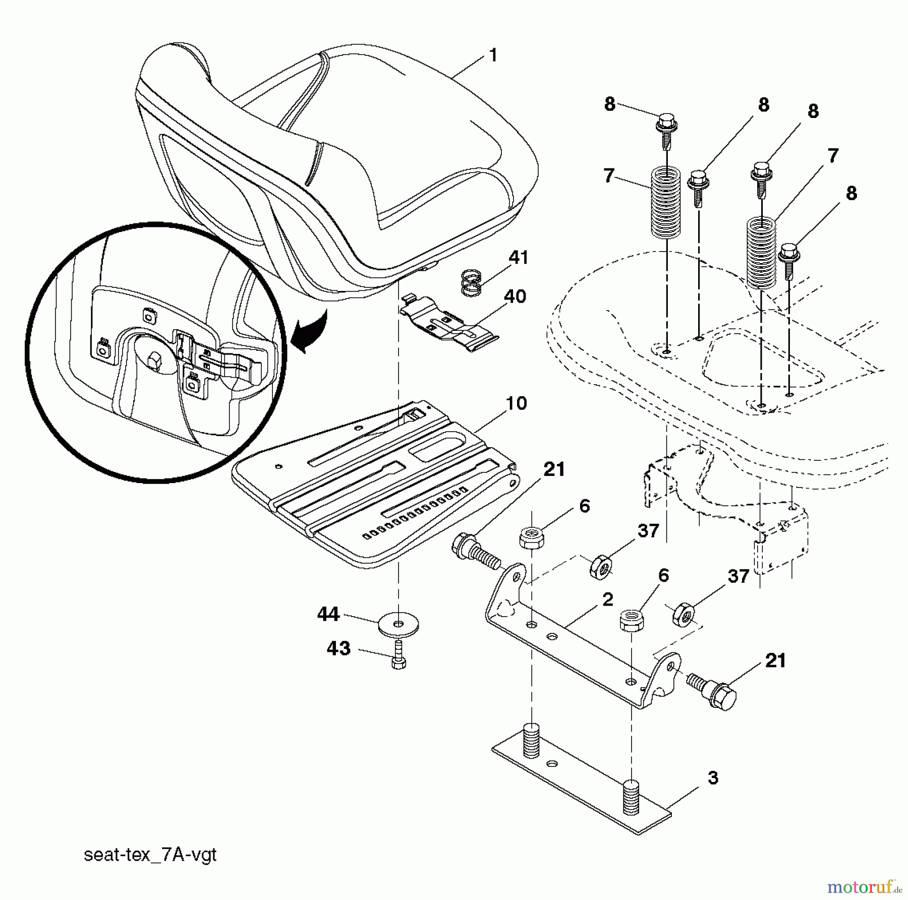 Husqvarna Rasen und Garten Traktoren LTH 154 (96041024301) - Husqvarna Lawn Tractor (2012-07 & After) SEAT