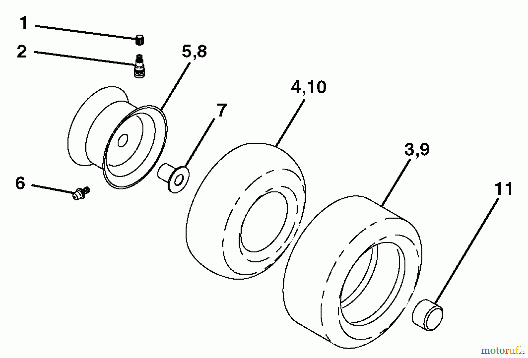 Husqvarna Rasen und Garten Traktoren LTH 1542 (96013000900) - Husqvarna Lawn Tractor (2005-10 & After) Wheels And Tires