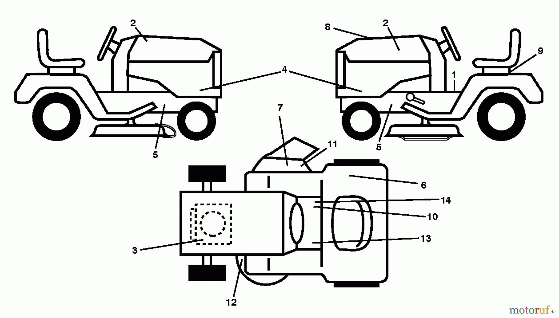  Husqvarna Rasen und Garten Traktoren LTH 174 (96041024400) - Husqvarna Lawn Tractor (2011-12 & After) DECALS