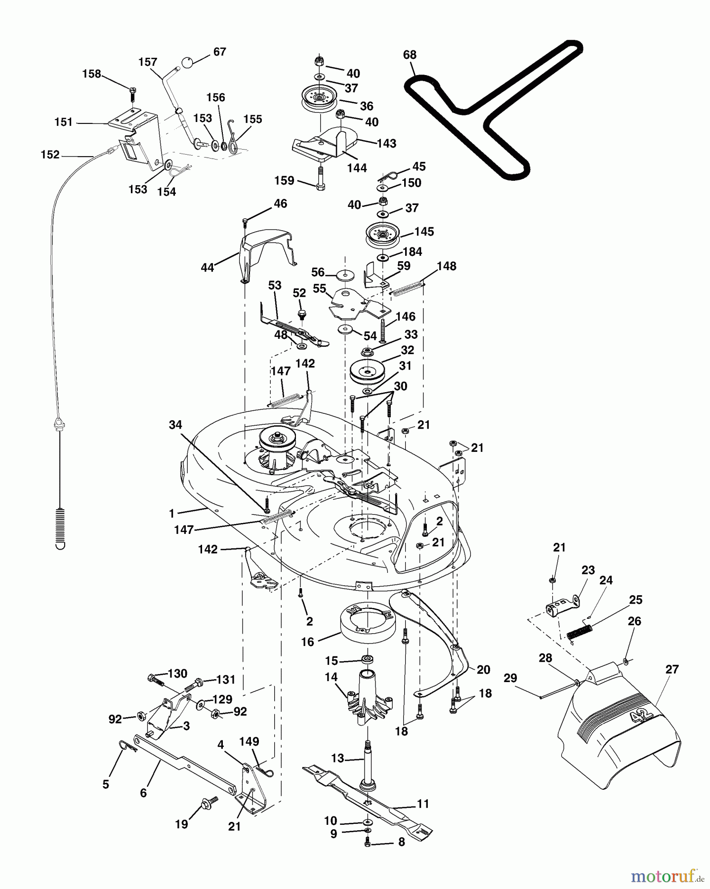 Husqvarna Rasen und Garten Traktoren LTH 1742C (954570376) - Husqvarna Lawn Tractor (2003-02 & After) Mower Deck
