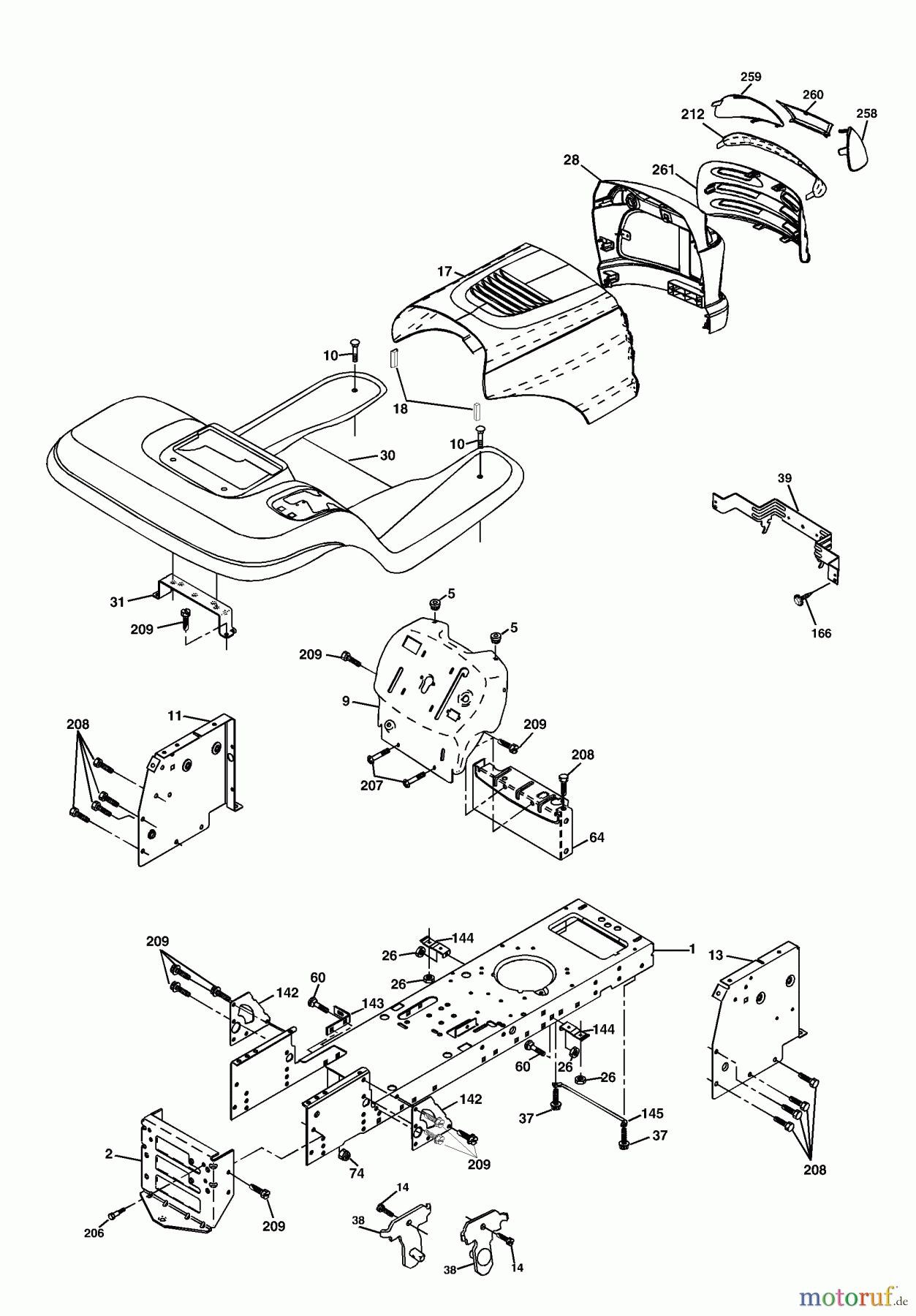 Husqvarna Rasen und Garten Traktoren LTH 1742D (954570376) - Husqvarna Lawn Tractor (2003-05 & After) Chassis And Enclosures