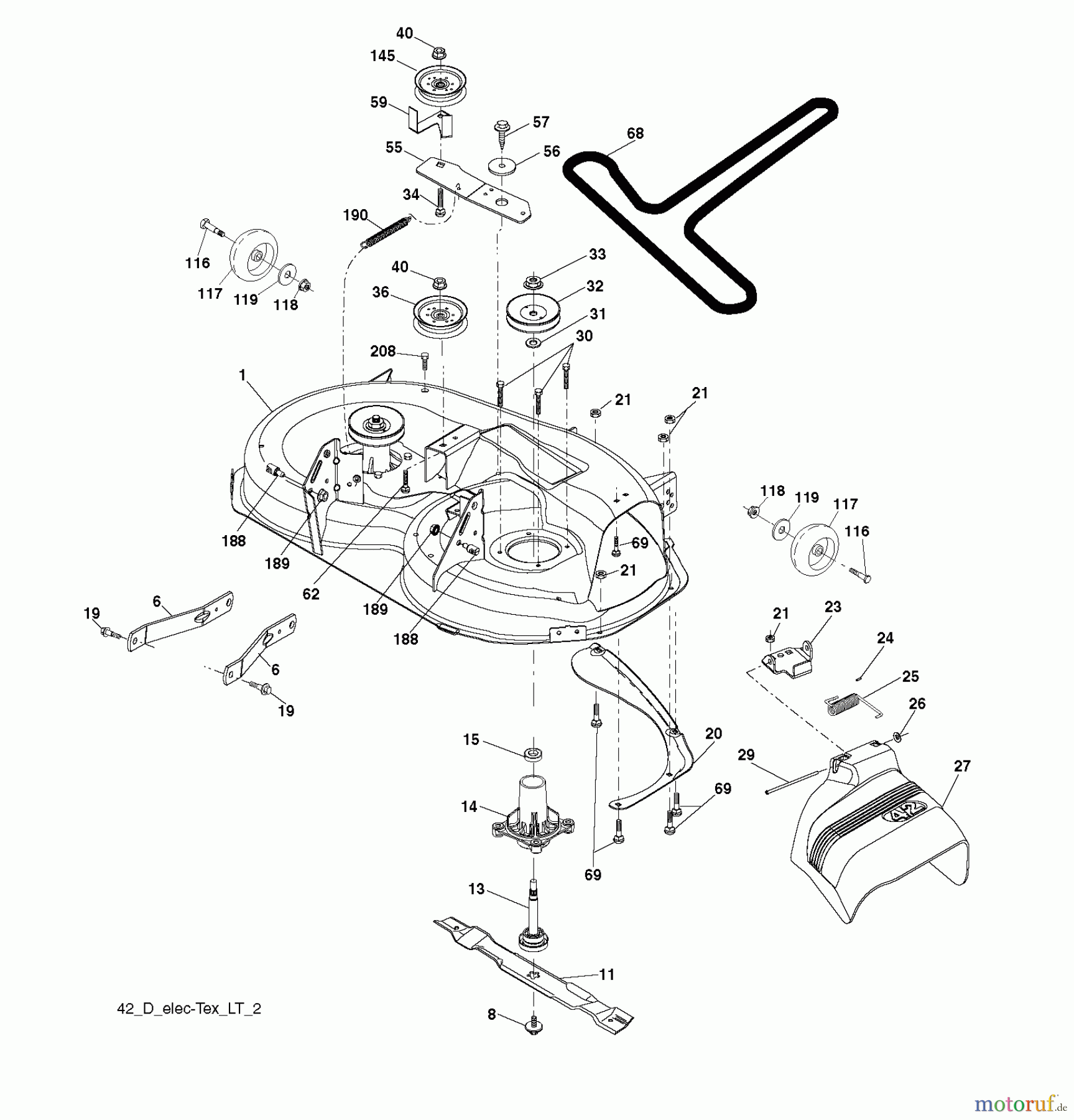 Husqvarna Rasen und Garten Traktoren LTH 1842 (96041005207) - Husqvarna Lawn Tractor (2011-04 & After) MOWER DECK / CUTTING DECK