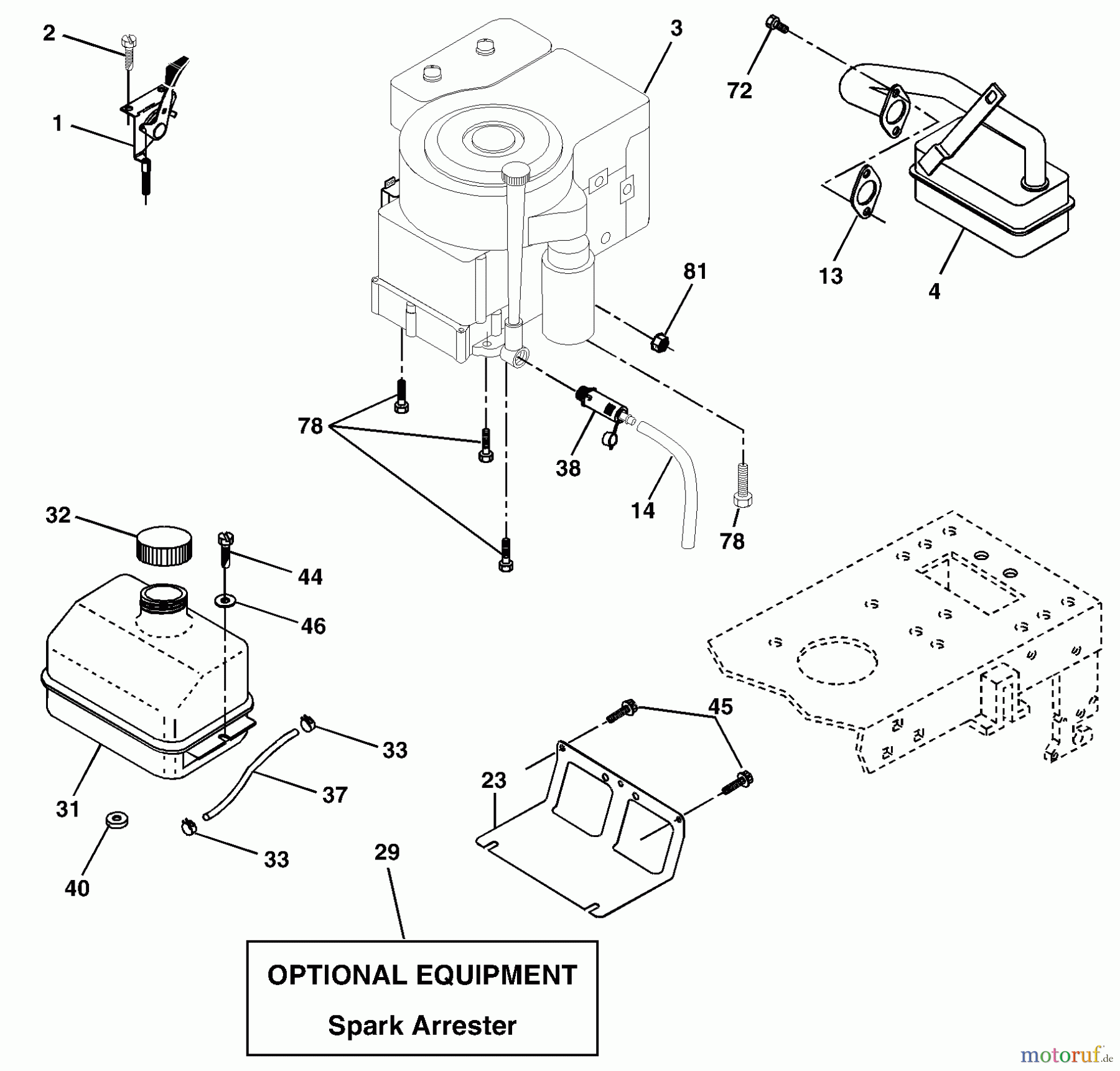 Husqvarna Rasen und Garten Traktoren LTH 18542A (954571731) - Husqvarna Lawn Tractor (2003-11 & After) Engine
