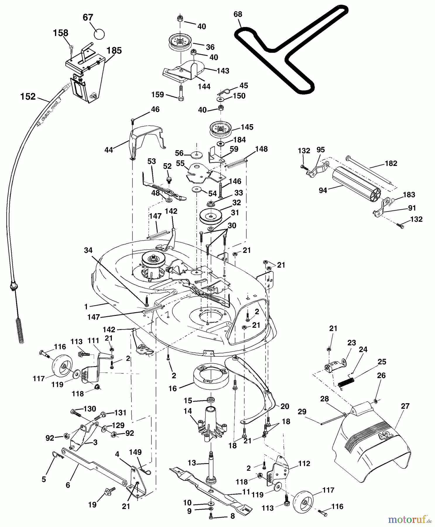 Husqvarna Rasen und Garten Traktoren LTH 18542A (954571731) - Husqvarna Lawn Tractor (2003-11 & After) Mower Deck