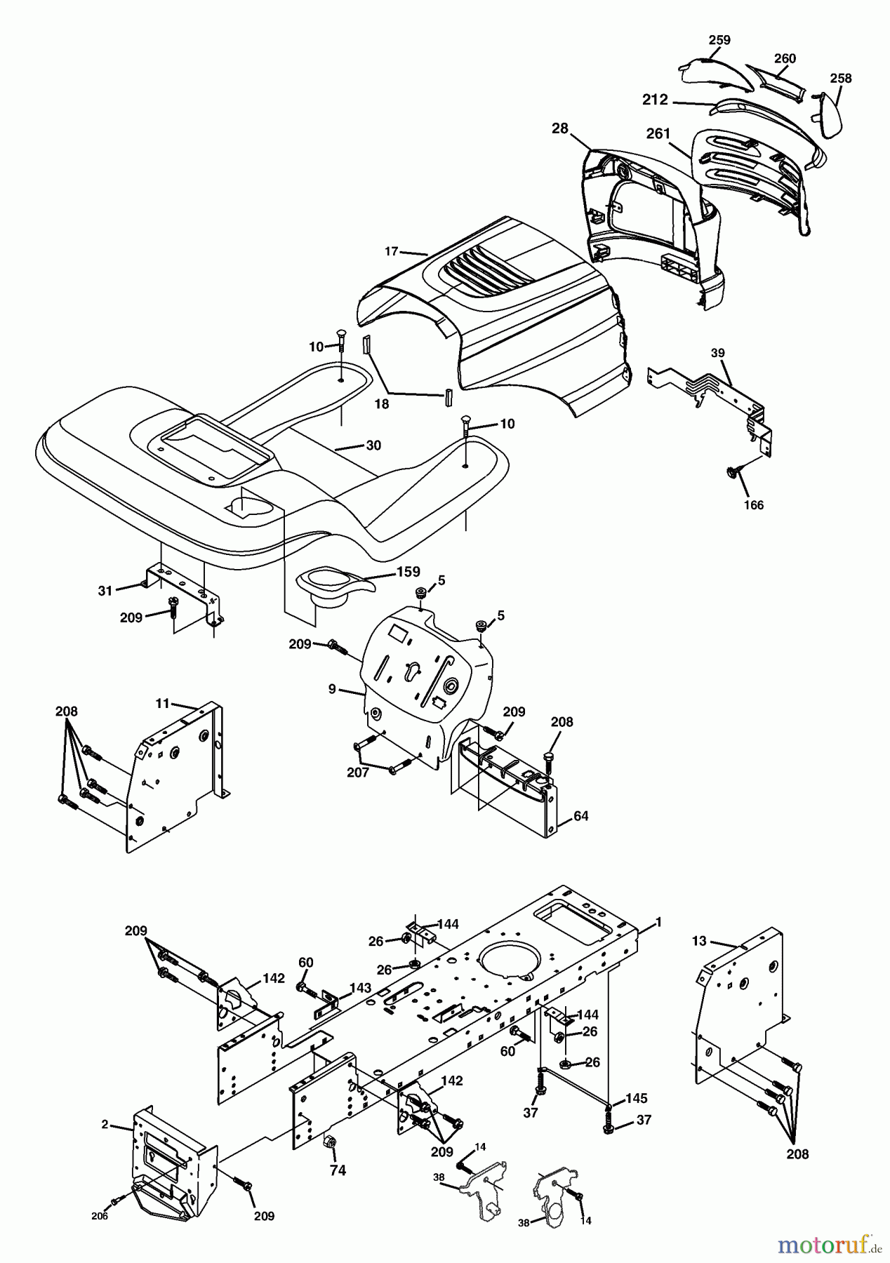 Husqvarna Rasen und Garten Traktoren LTH 18542B (954571731) - Husqvarna Lawn Tractor (2004-03 & After) Chassis And Enclosures