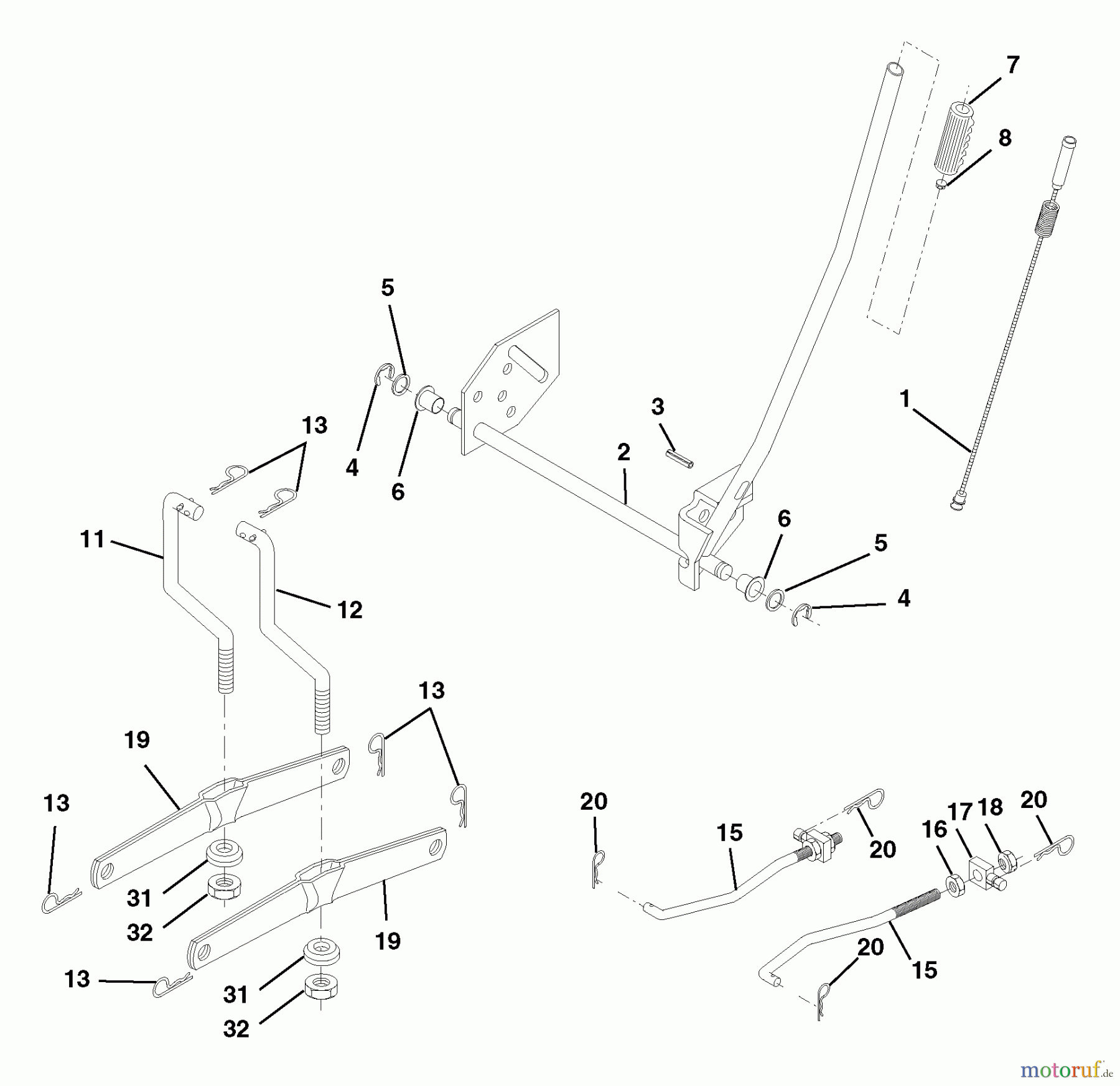 Husqvarna Rasen und Garten Traktoren LTH 18542C (954571731) - Husqvarna Lawn Tractor (2004-08 & After) Mower Lift