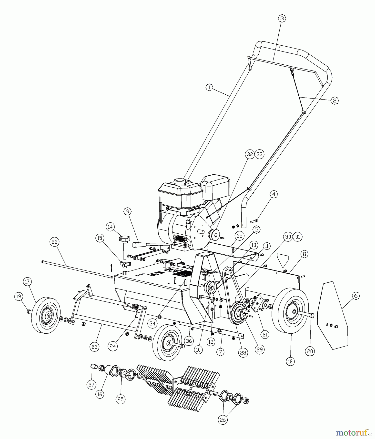 Husqvarna Belüfter / Vertikutierer / Rechen DT 18 (968981007) - Husqvarna Dethatcher (2000-12 & After) Dethatcher