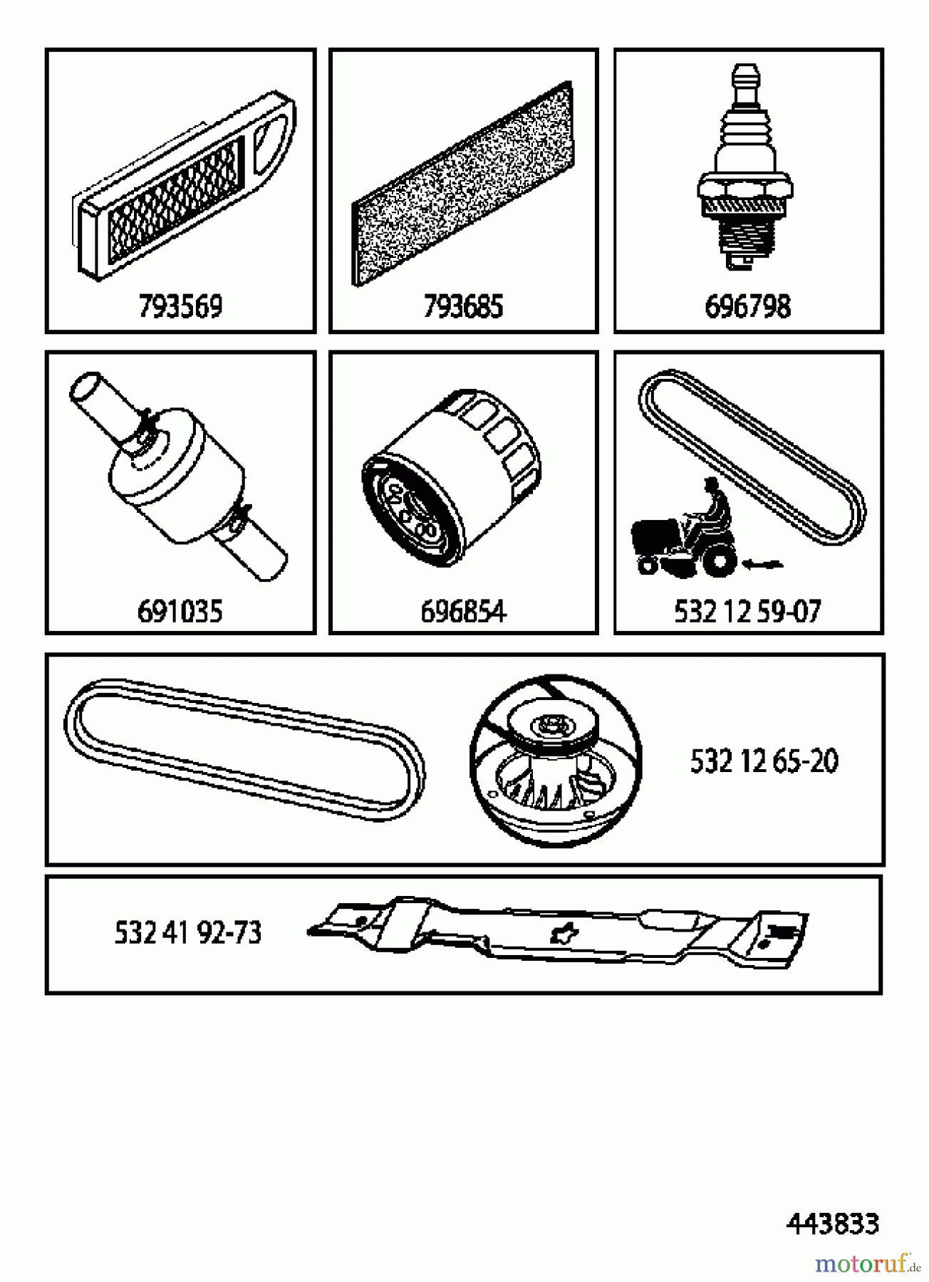 Husqvarna Rasen und Garten Traktoren LTH 19530 (96041016903) - Husqvarna Lawn Tractor (2011-06 & After) FREQUENTLY USED PARTS