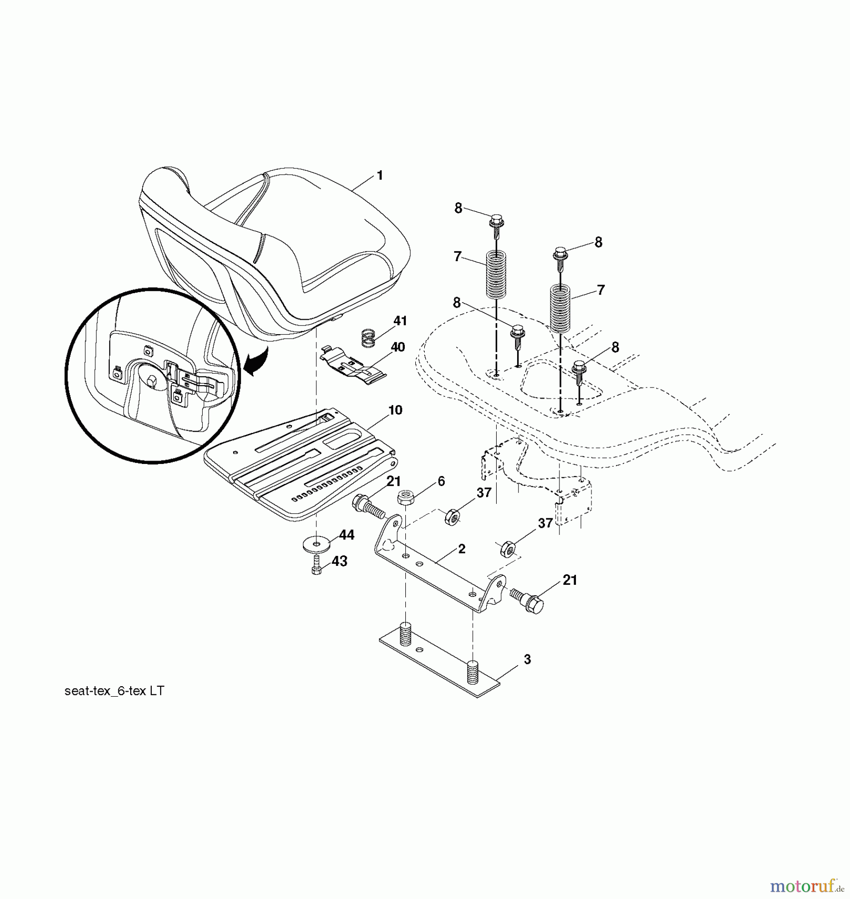 Husqvarna Rasen und Garten Traktoren LTH 19530 (96041016903) - Husqvarna Lawn Tractor (2011-06 & After) SEAT