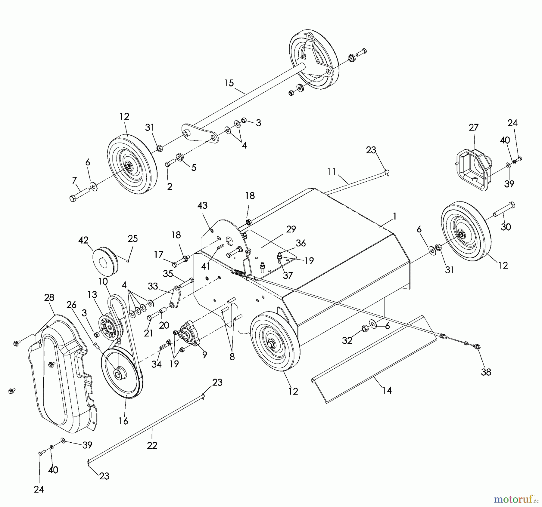 Husqvarna Belüfter / Vertikutierer / Rechen DT 18 BF (966019501) - Husqvarna Dethatcher (2009-01 & After) Chassis / Frame