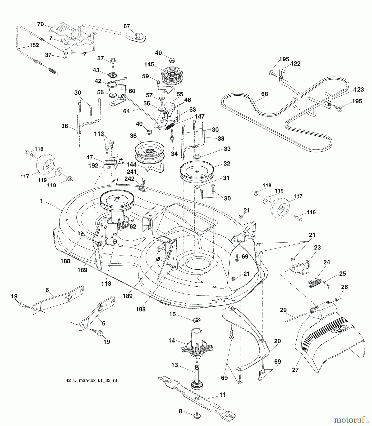 Husqvarna Rasen und Garten Traktoren LTH 2042 (96043009200) - Husqvarna Lawn Tractor (2009-10 & After) Mower Deck