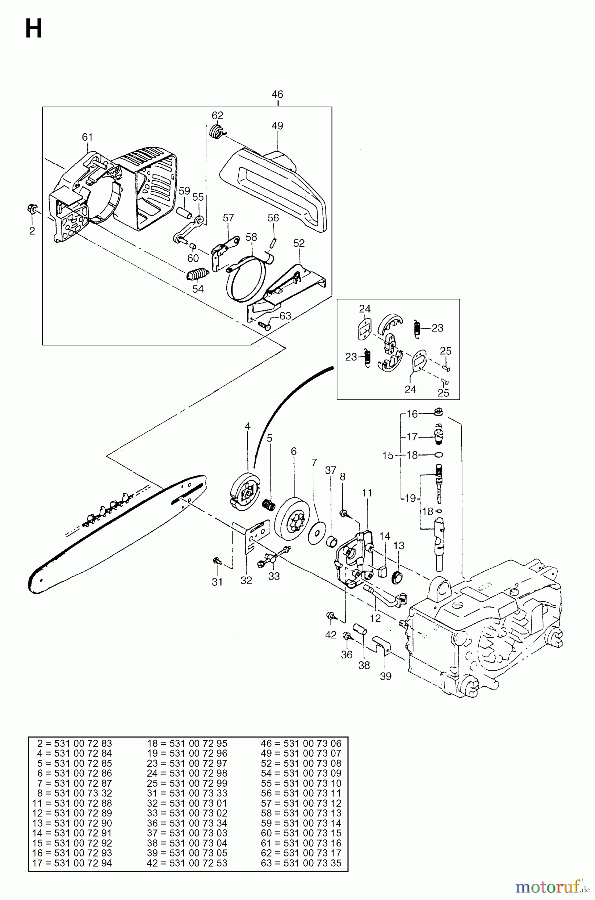 Jonsered Motorsägen 2033 - Jonsered Chainsaw (1998-03) CLUTCH OIL PUMP