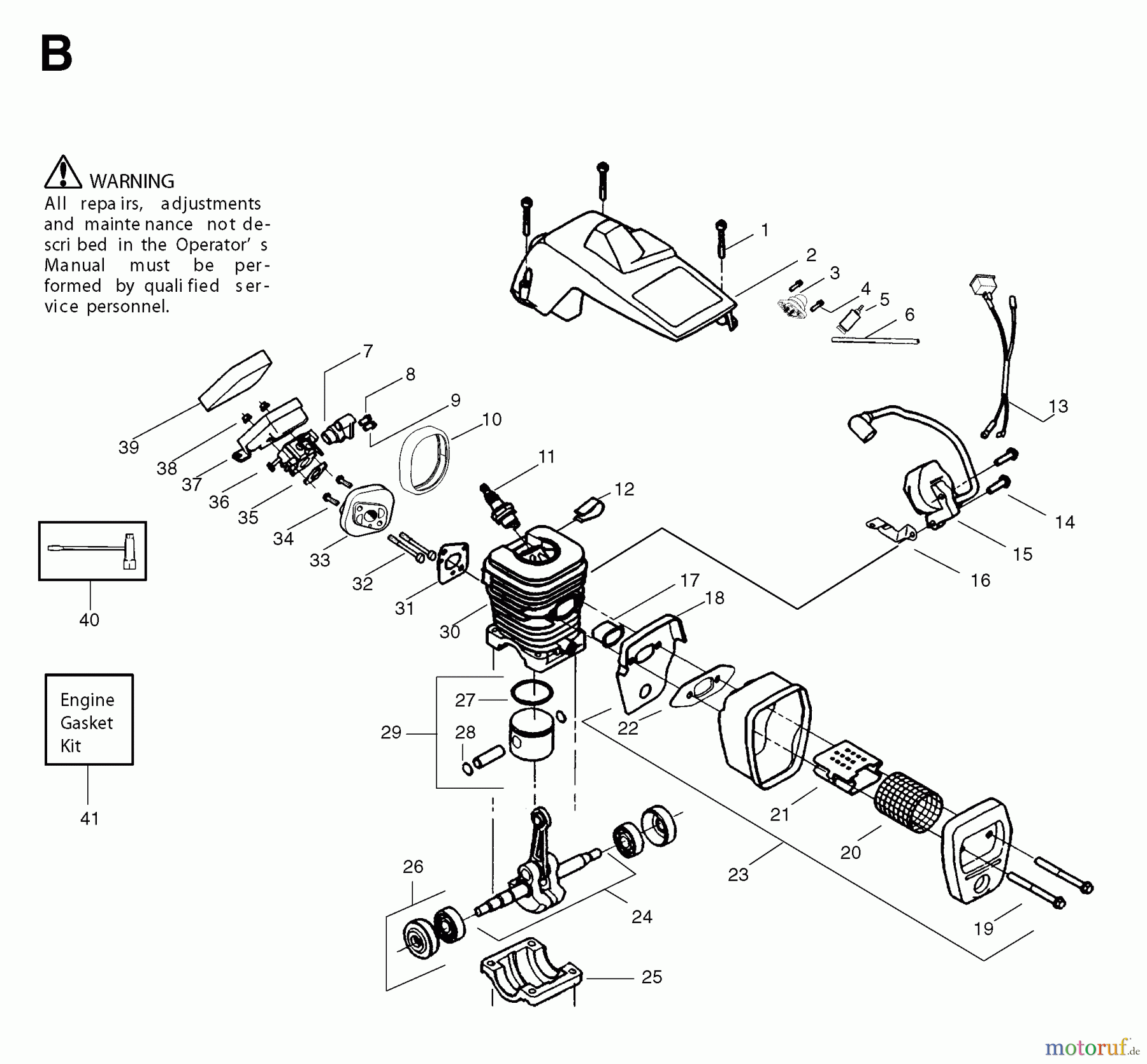 Jonsered Motorsägen 2035 - Jonsered Chainsaw (2001-09) CYLINDER PISTON MUFFLER