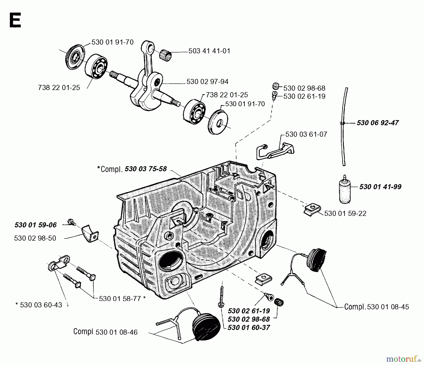  Jonsered Motorsägen 2040 - Jonsered Chainsaw (1993-11) CRANKCASE