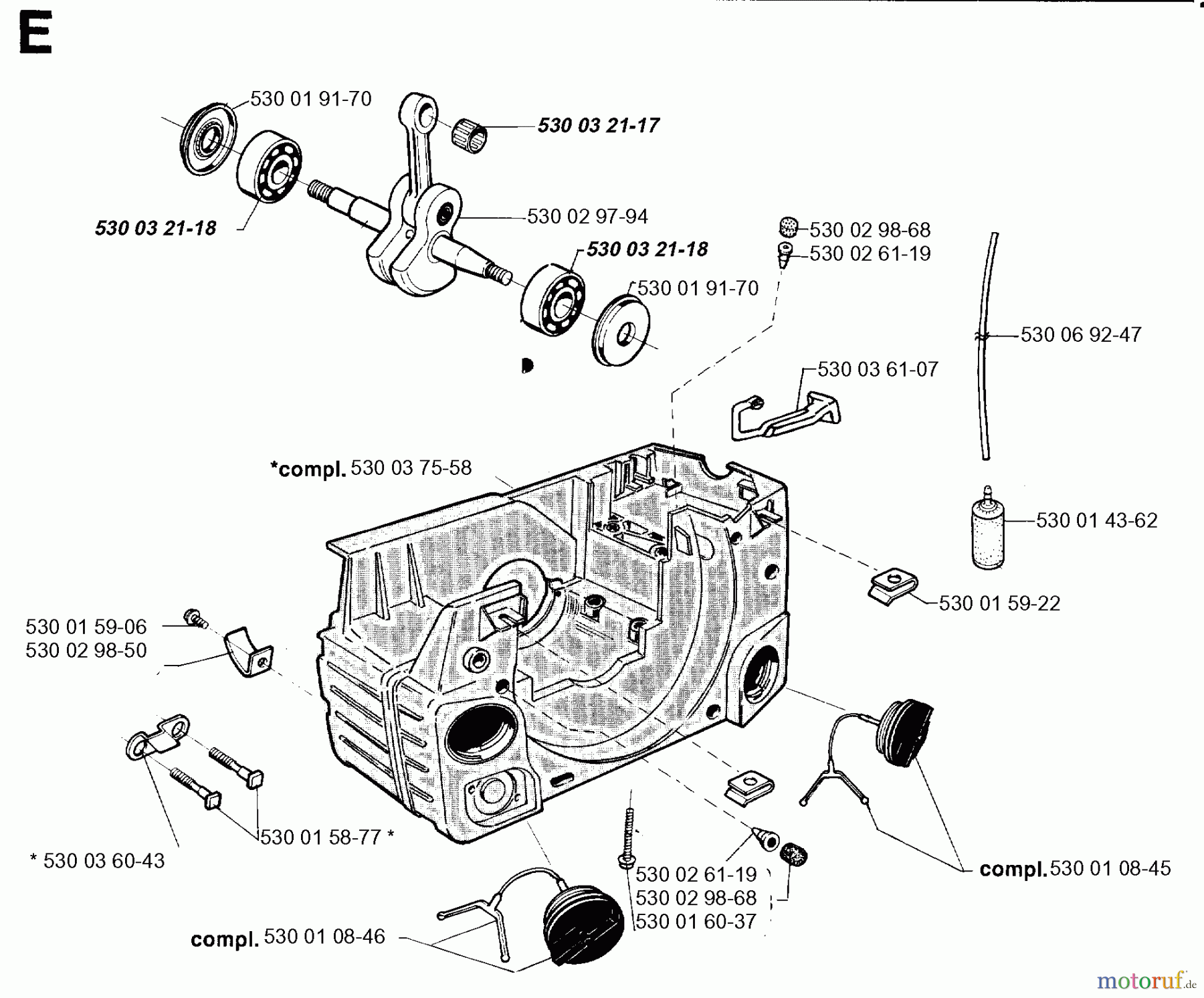 Jonsered Motorsägen 2040 - Jonsered Chainsaw (1996-10) CRANKCASE