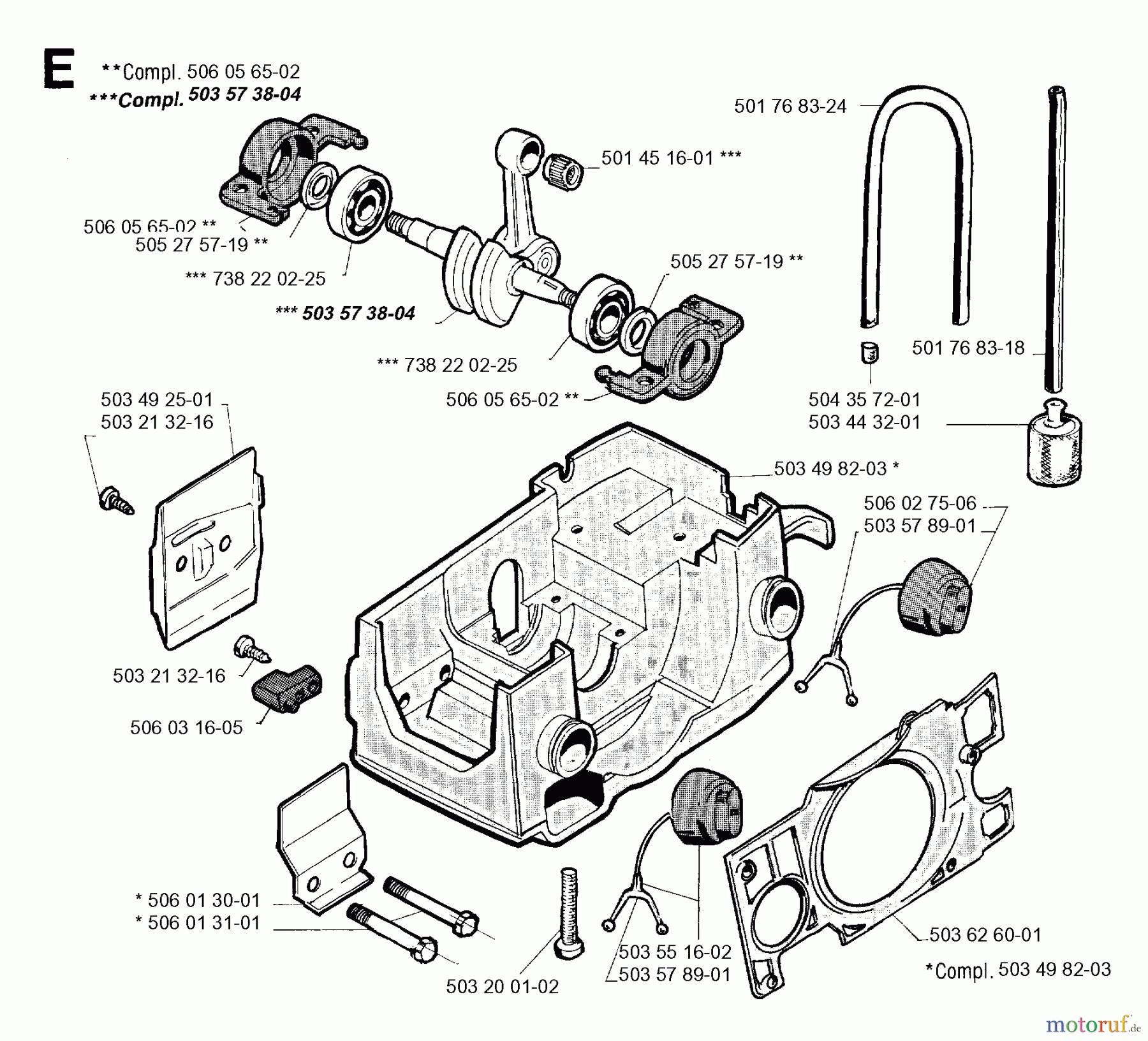Jonsered Motorsägen 2045 - Jonsered Chainsaw (1993-05) CRANKCASE