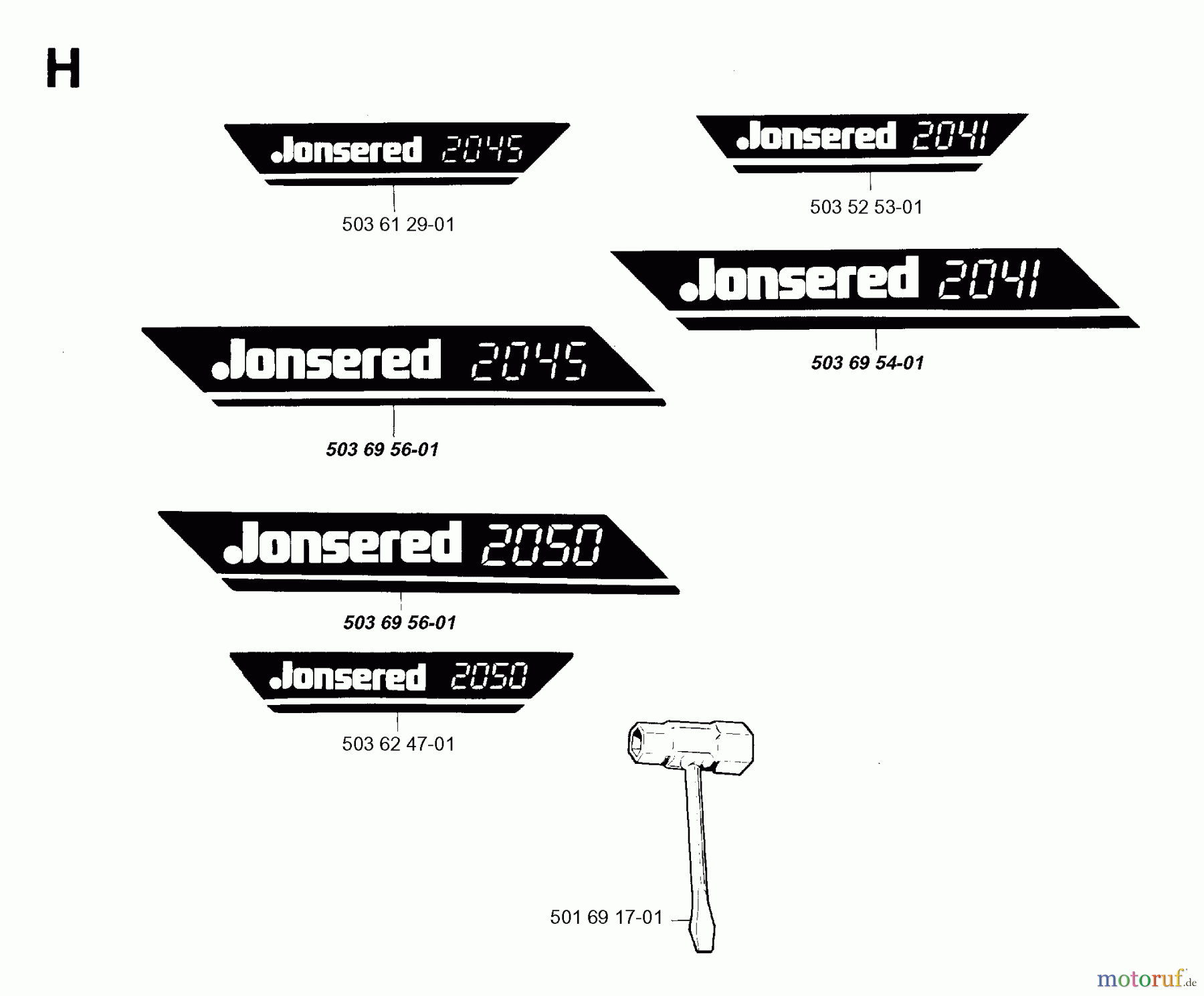  Jonsered Motorsägen 2045 - Jonsered Chainsaw (1993-05) DECALS