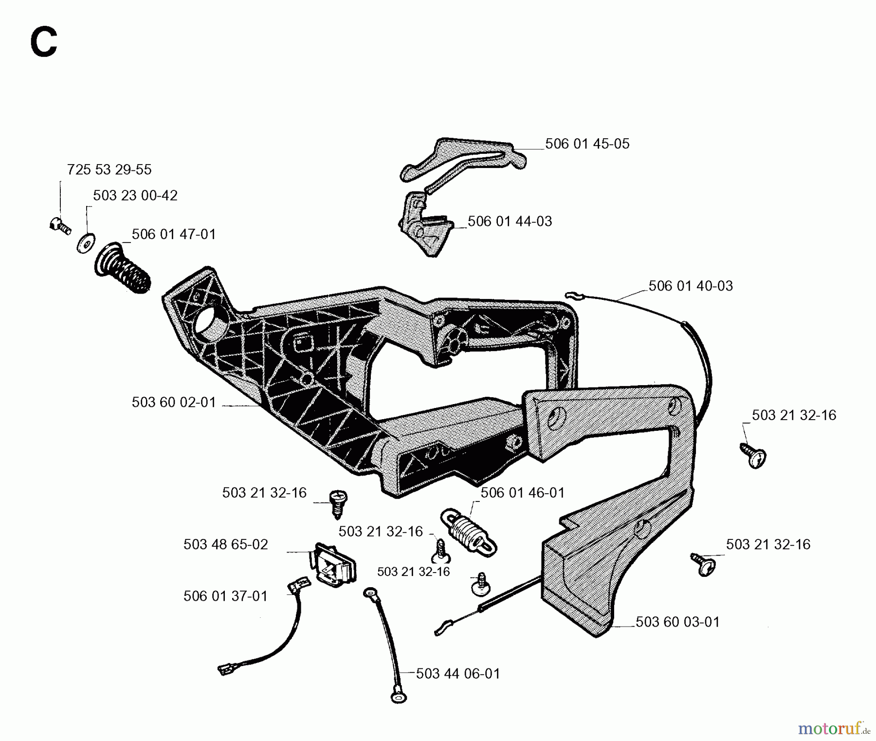  Jonsered Motorsägen 2050 - Jonsered Chainsaw (1993-05) HANDLE