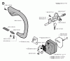 Jonsered 2041 - Chainsaw (1994-09) Ersatzteile FRONT HANDLE MUFFLER OIL PUMP
