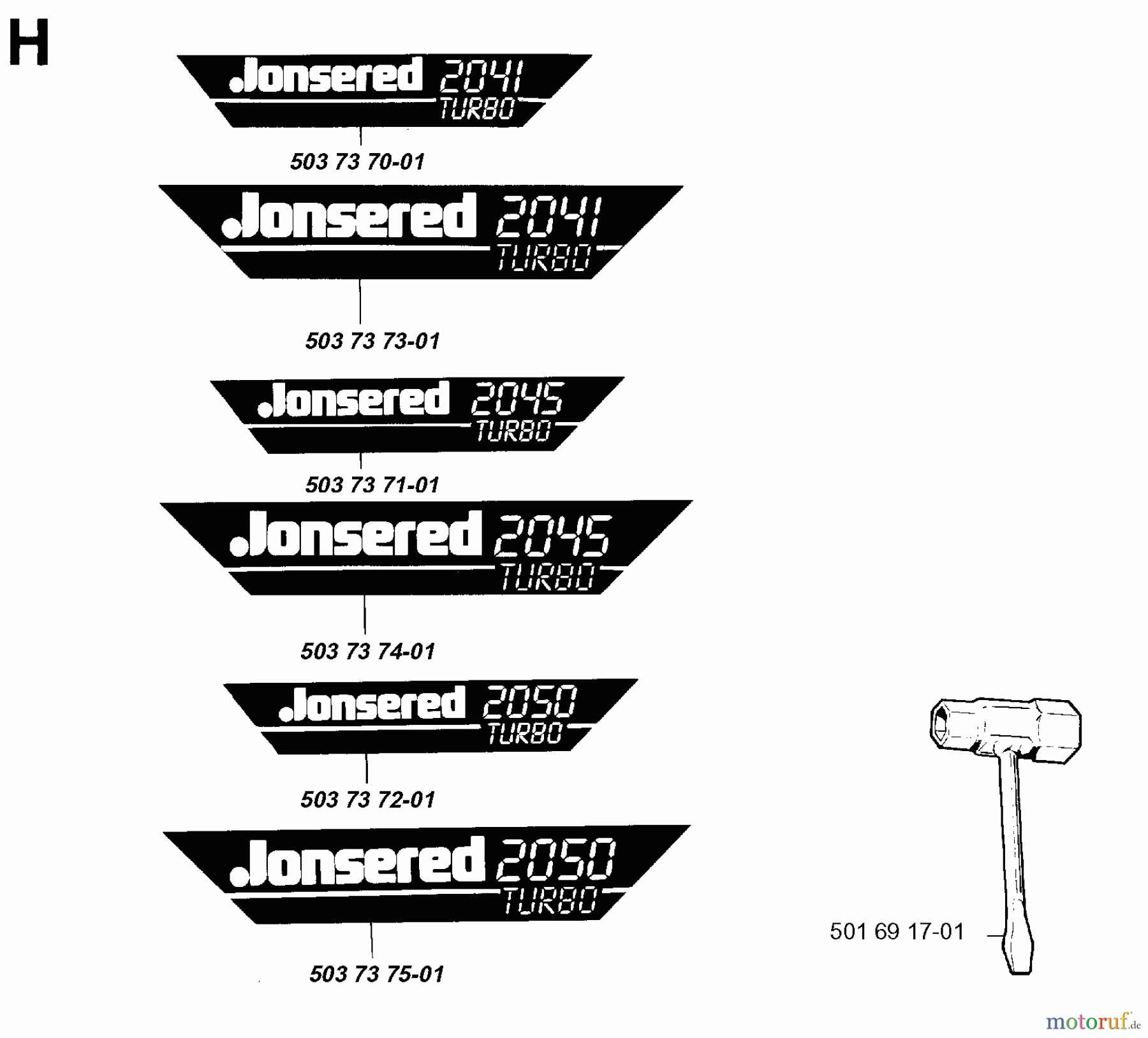 Jonsered Motorsägen 2045 - Jonsered Chainsaw (1994-12) DECALS