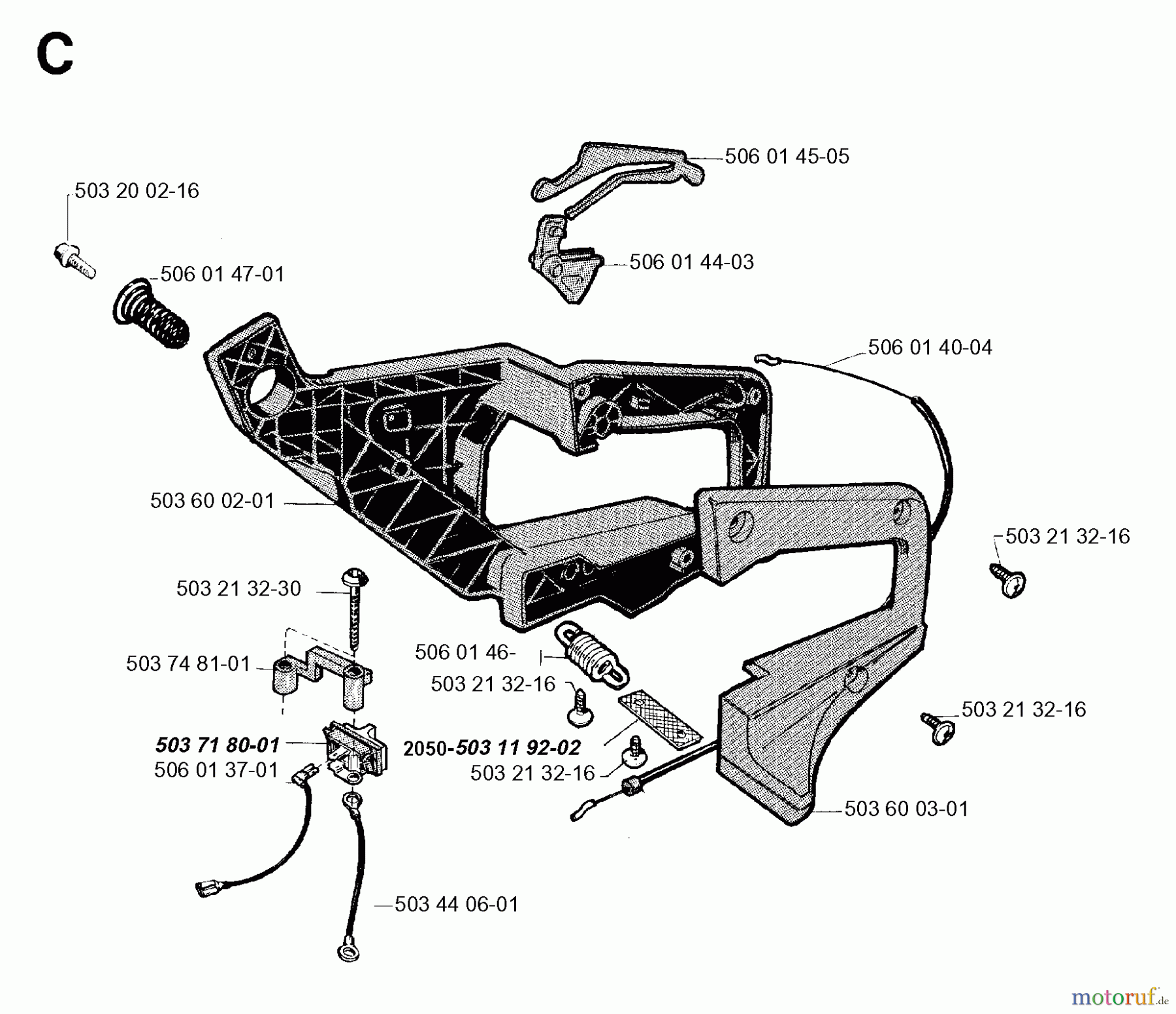  Jonsered Motorsägen 2045 - Jonsered Chainsaw (1996-05) HANDLE
