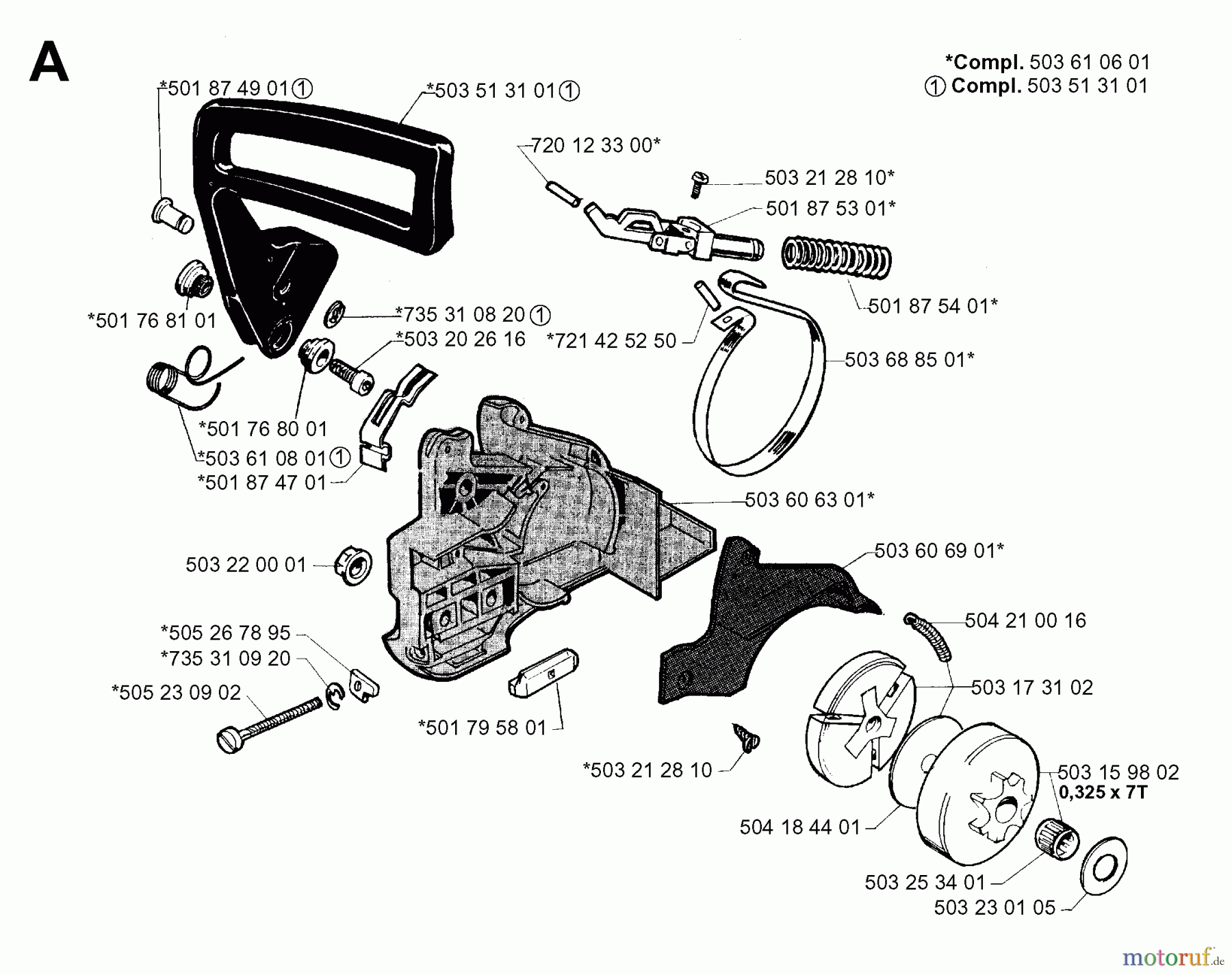 Jonsered Motorsägen 2050 - Jonsered Chainsaw (1998-03) CHAIN BRAKE CLUTCH COVER
