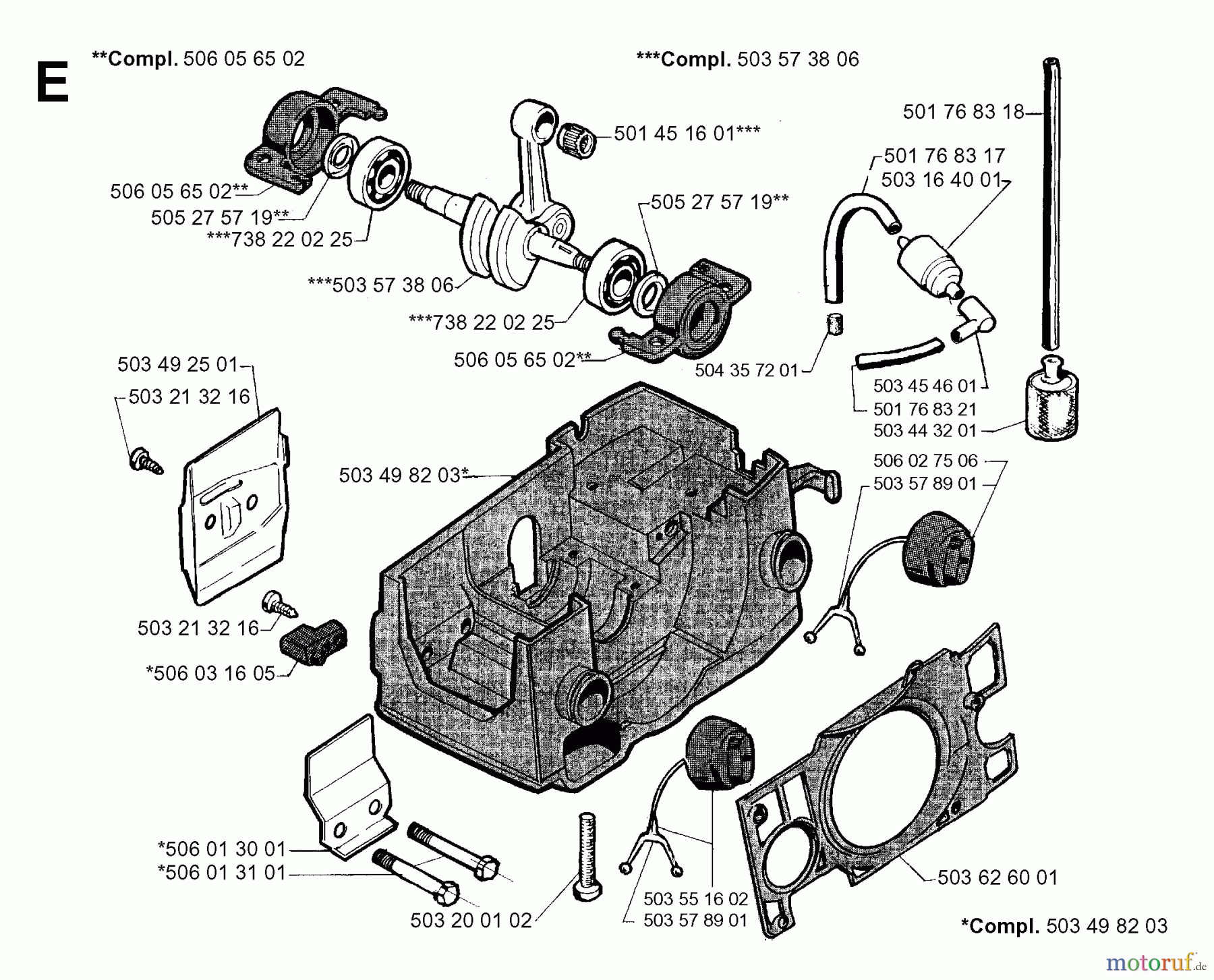  Jonsered Motorsägen 2050 - Jonsered Chainsaw (1998-03) CRANKCASE