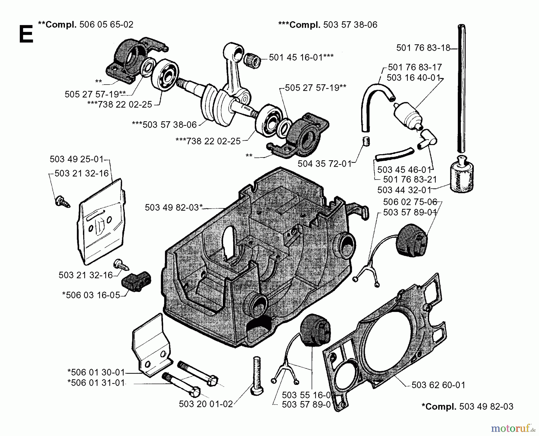 Jonsered Motorsägen 2045 - Jonsered Chainsaw (2001-09) CRANKCASE