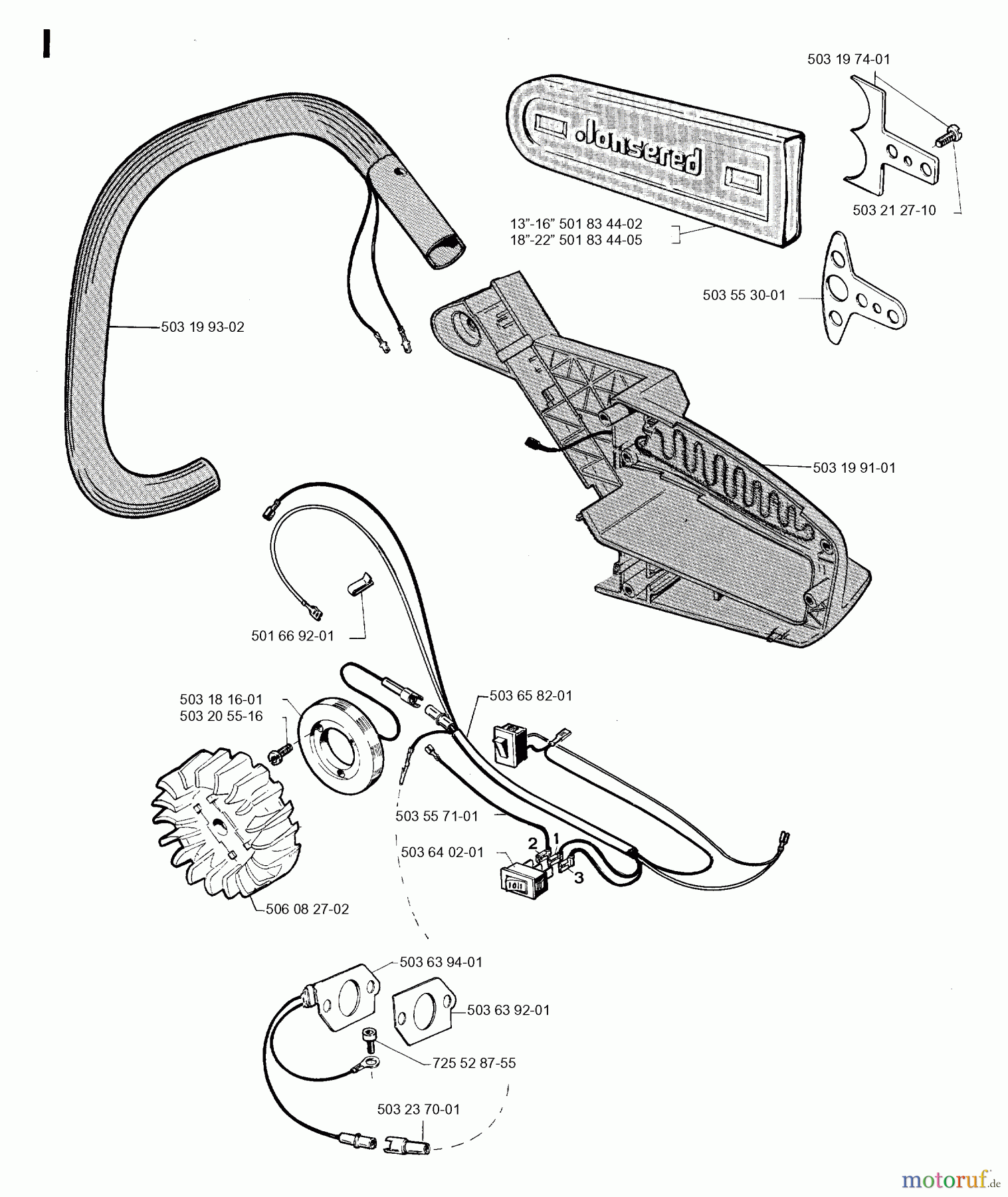 Jonsered Motorsägen 2054 - Jonsered Chainsaw (1993-05) HEATED HANDLES