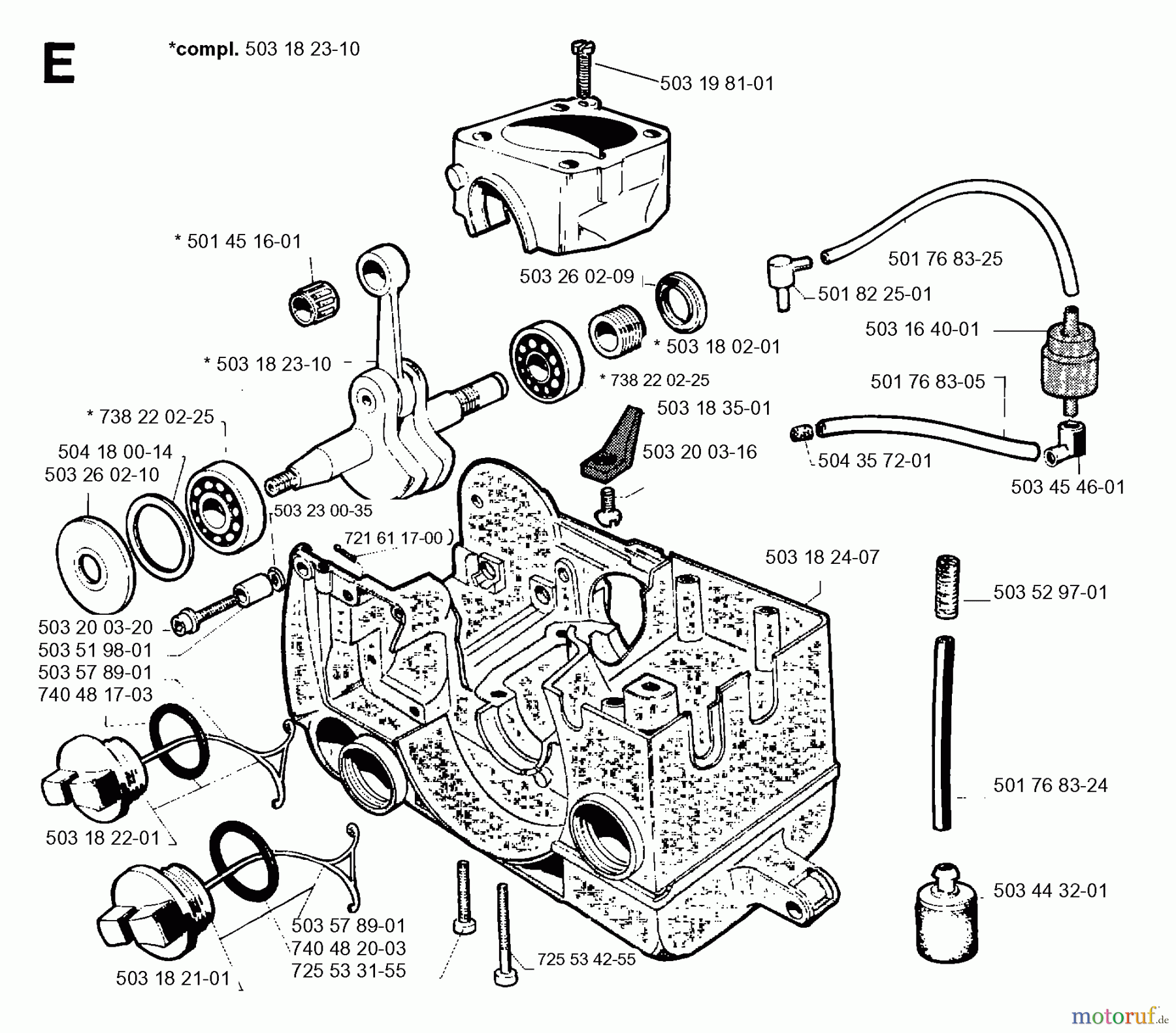  Jonsered Motorsägen 2055 - Jonsered Chainsaw (1996-02) CRANKCASE