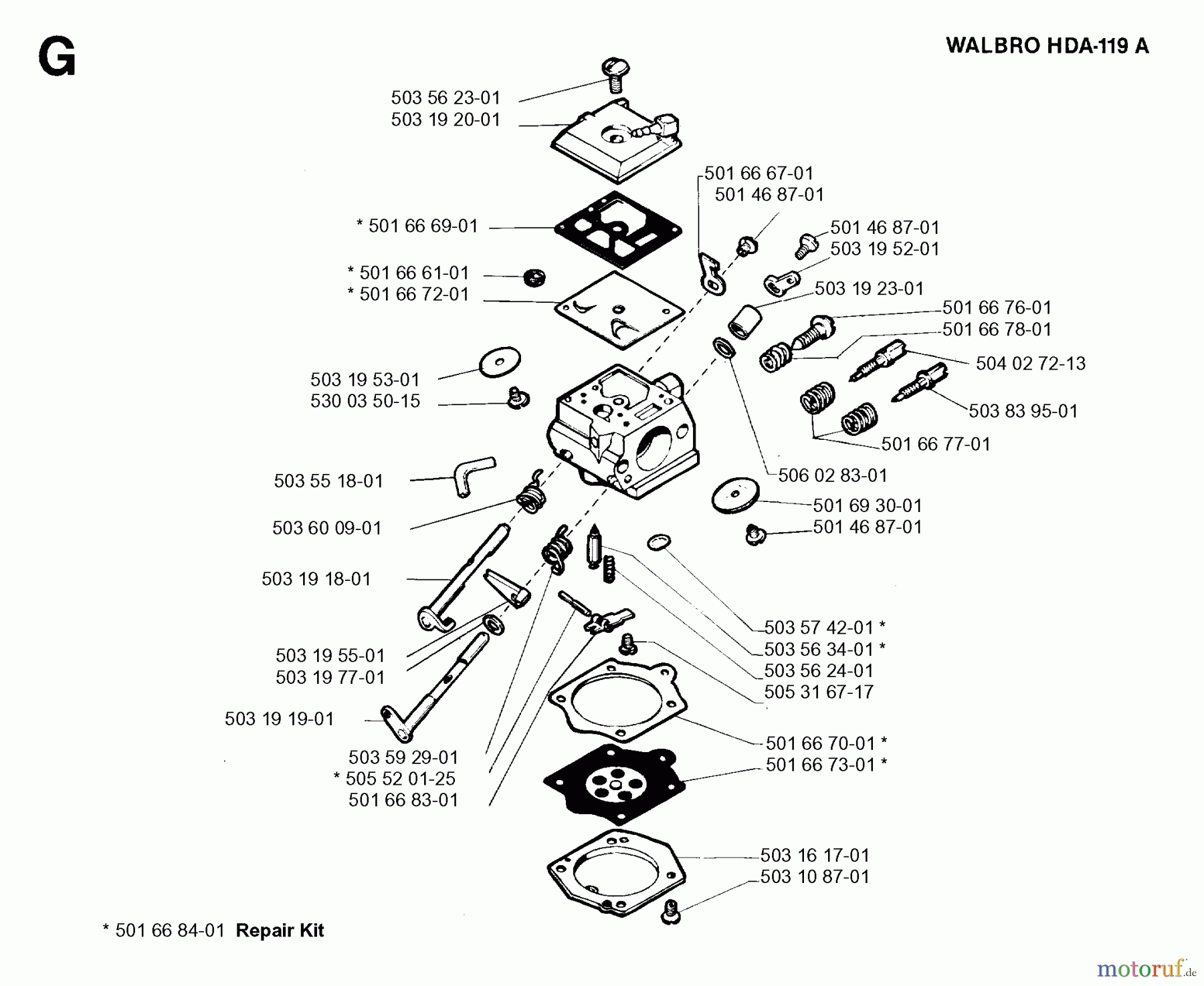  Jonsered Motorsägen 2055 - Jonsered Chainsaw (1996-09) CARBURETOR DETAILS