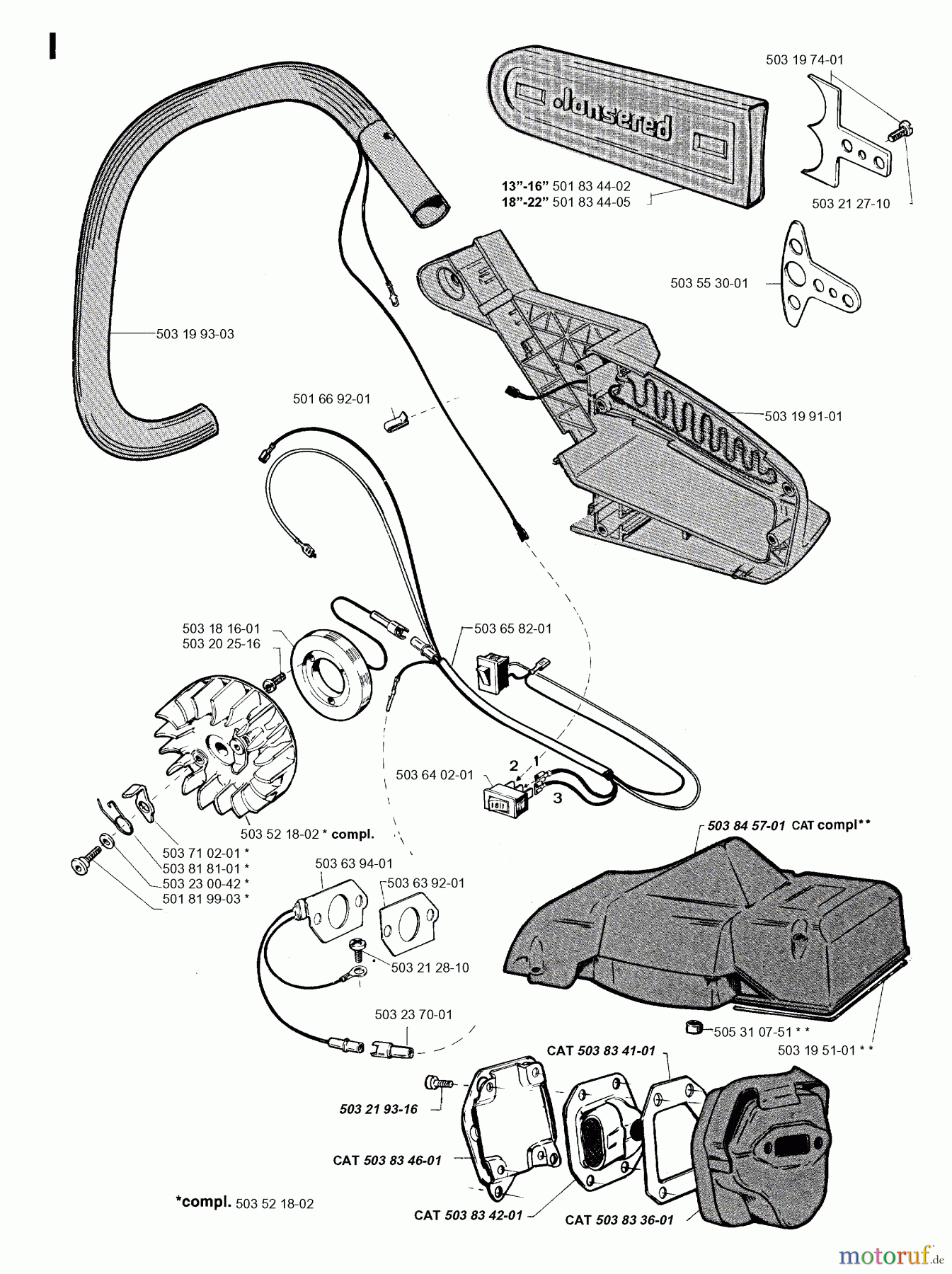  Jonsered Motorsägen 2054 - Jonsered Chainsaw (1996-09) HEATED HANDLES
