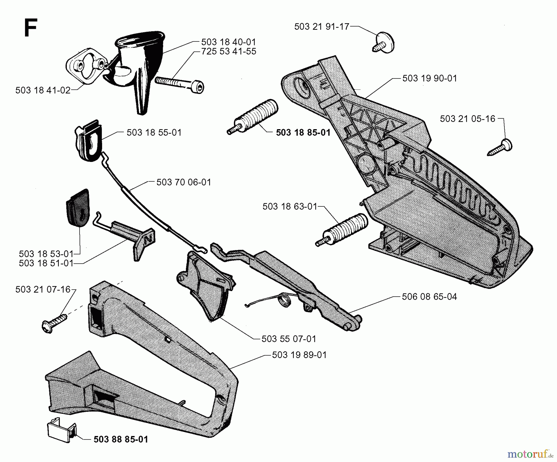  Jonsered Motorsägen 2054 - Jonsered Chainsaw (1998-10) HANDLE