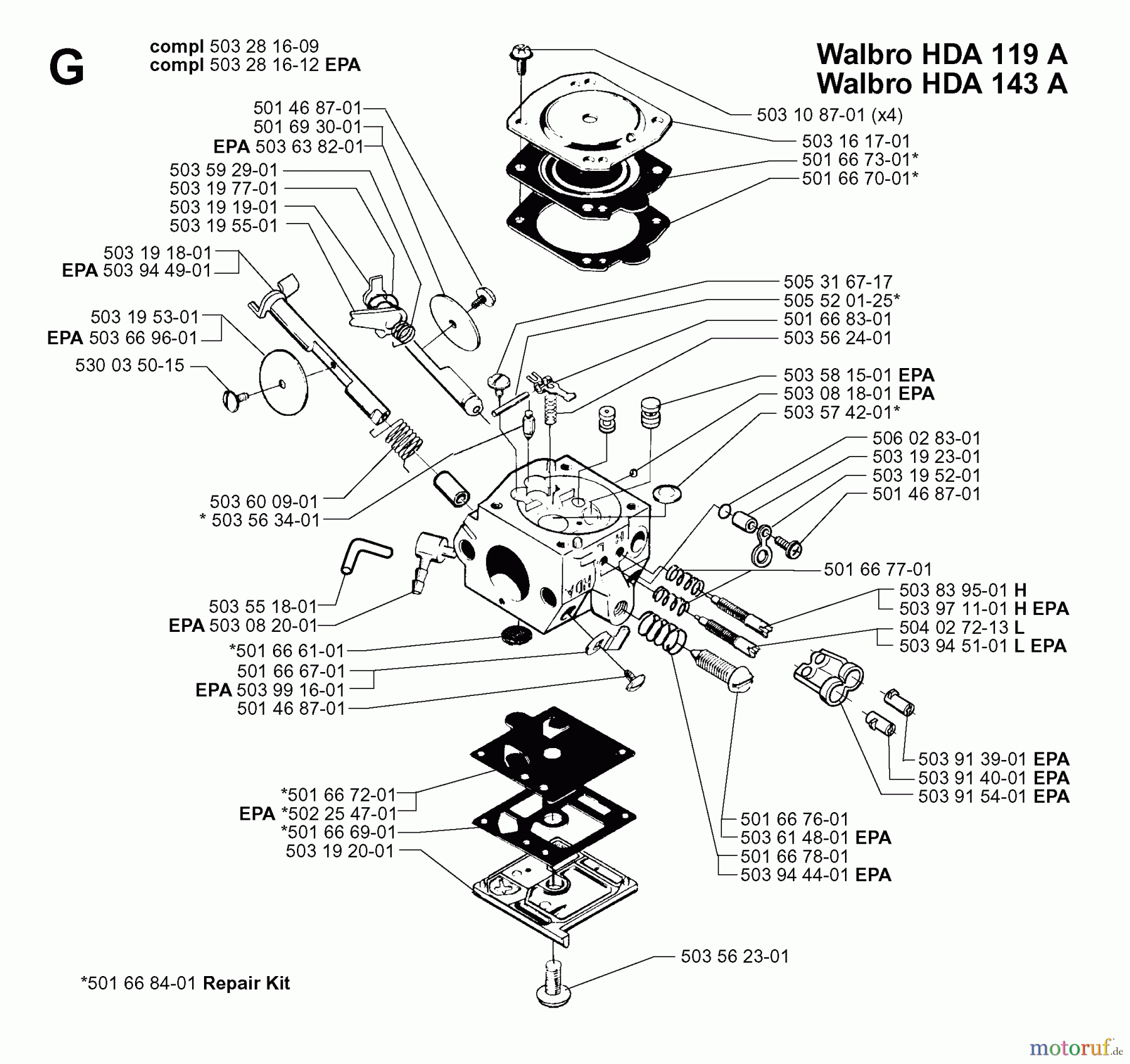  Jonsered Motorsägen 2054 - Jonsered Chainsaw (2000-05) CARBURETOR DETAILS