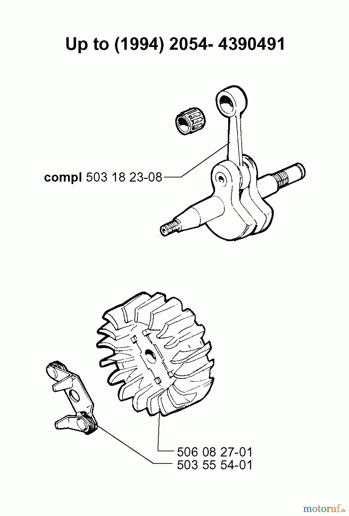 Jonsered Motorsägen 2054 EPA - Jonsered Chainsaw (2000-05) CRANKSHAFT