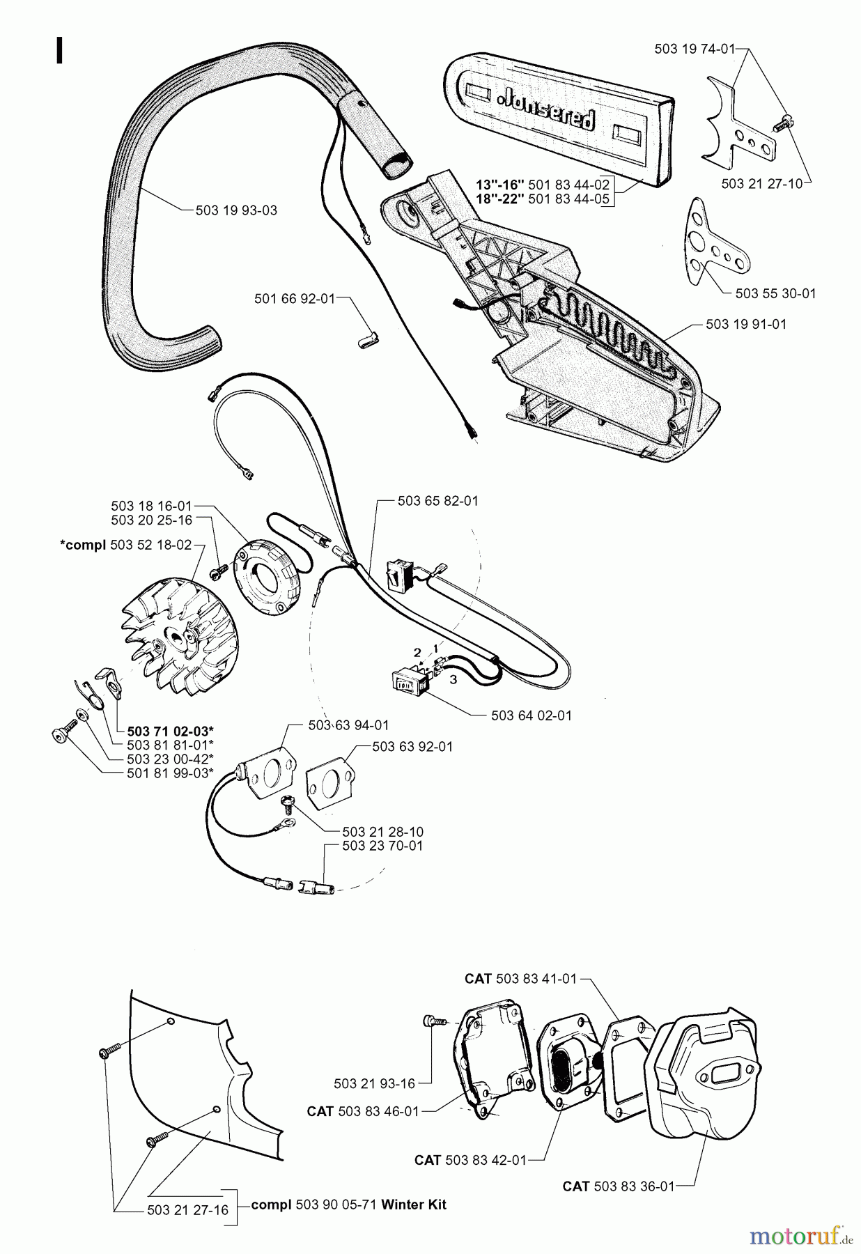 Jonsered Motorsägen 2054 - Jonsered Chainsaw (2000-05) HEATED HANDLES
