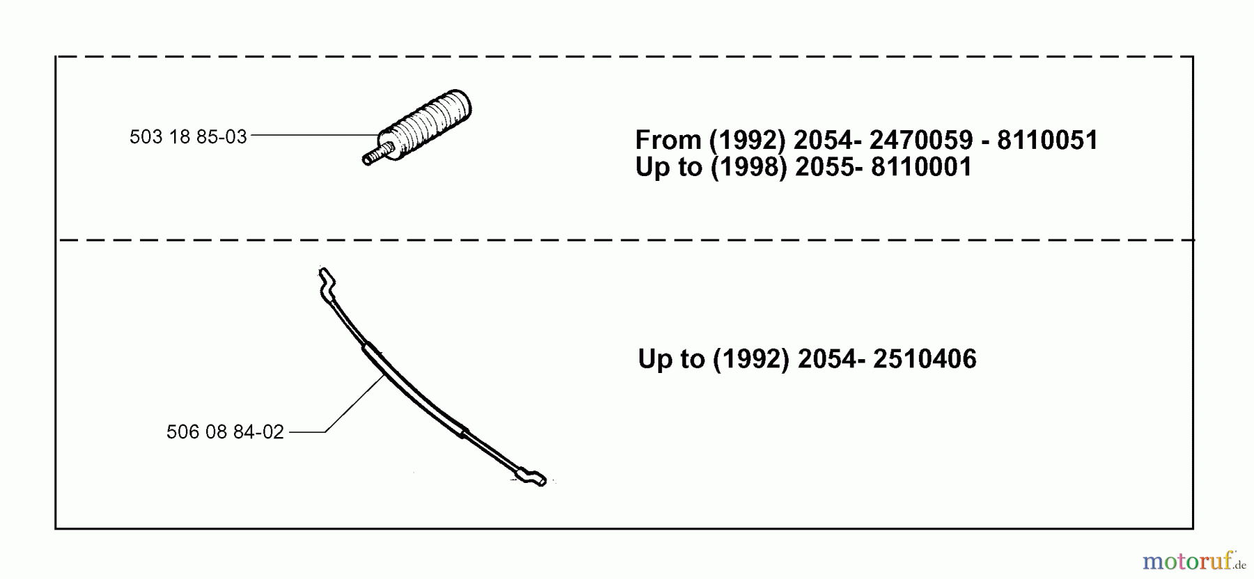  Jonsered Motorsägen 2054 - Jonsered Chainsaw (2000-05) SERVICE UPDATES