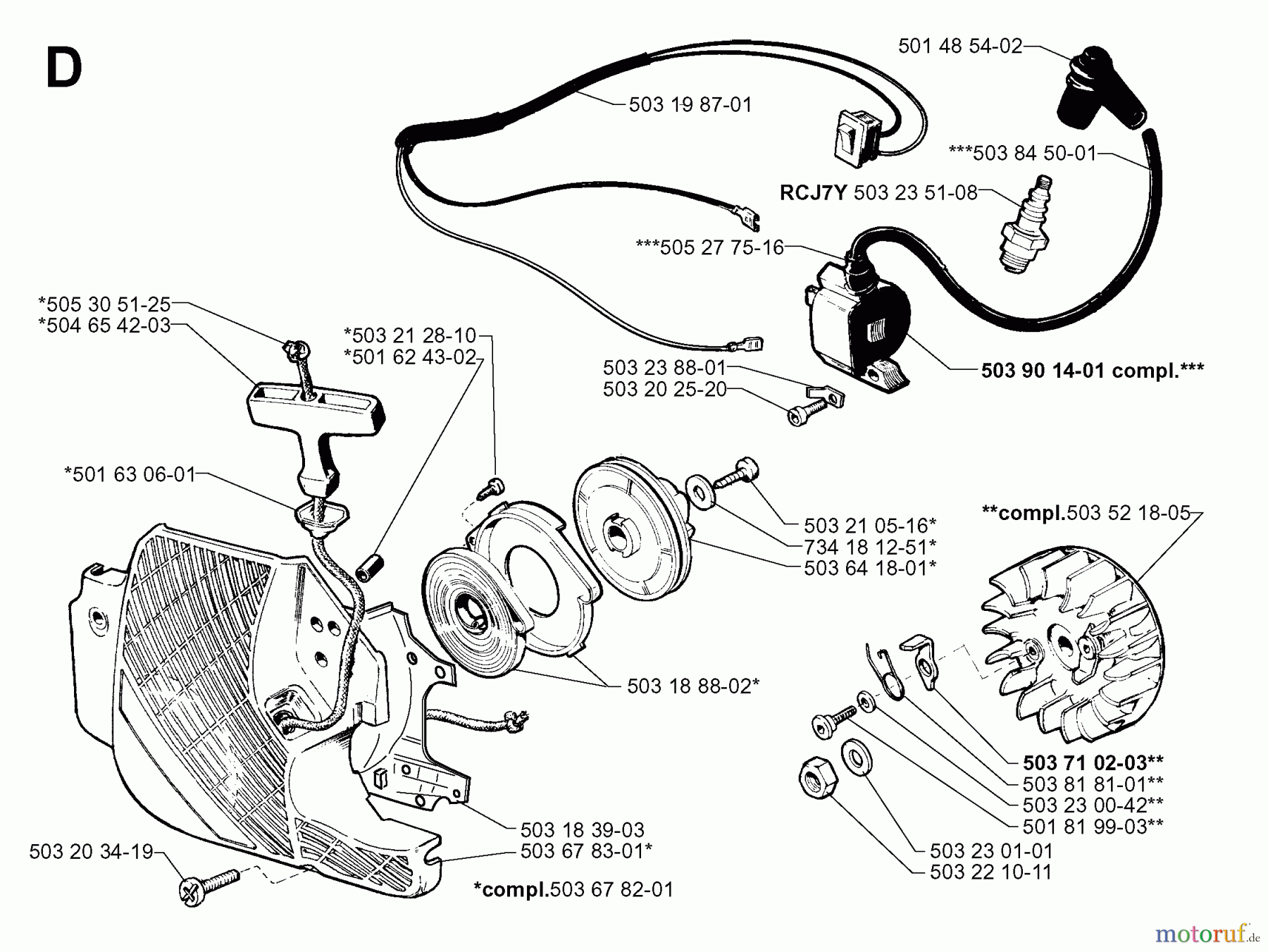 Jonsered Motorsägen 2054 - Jonsered Chainsaw (2000-05) STARTER