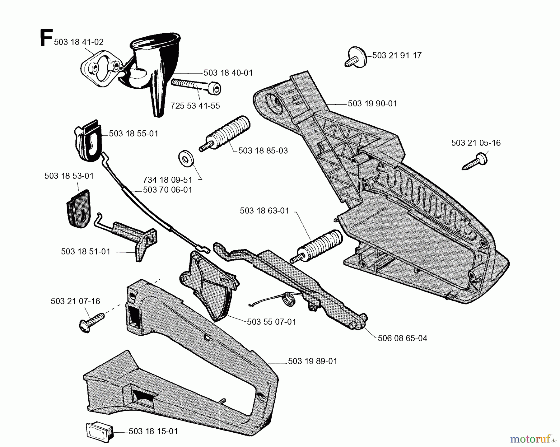  Jonsered Motorsägen 2055 - Jonsered Chainsaw (1994-05) HANDLE