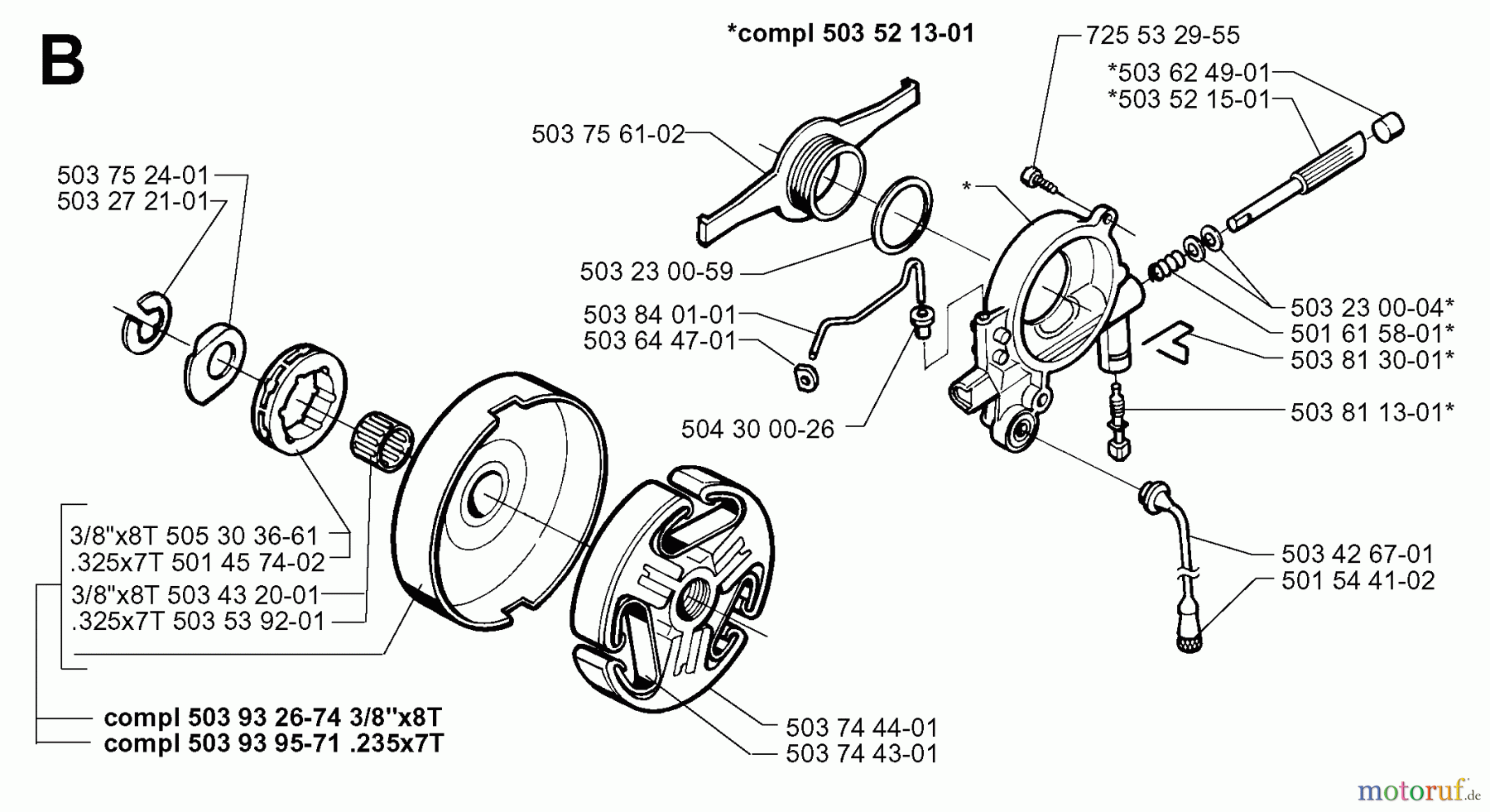 Jonsered Motorsägen 2063 - Jonsered Chainsaw (1997-11) CLUTCH OIL PUMP