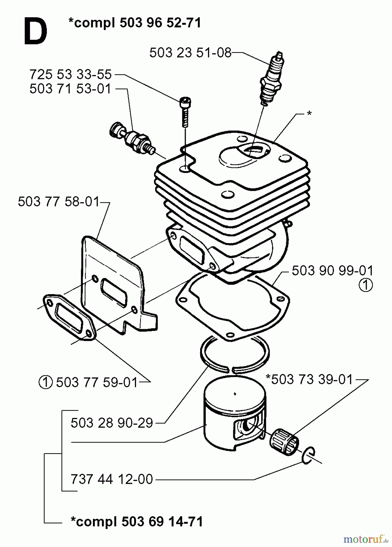 Jonsered Motorsägen 2063 - Jonsered Chainsaw (1997-11) CYLINDER PISTON