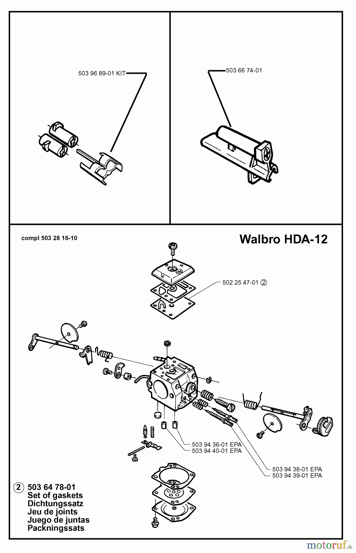 Jonsered Motorsägen 2063 - Jonsered Chainsaw (1998-04) CARBURETOR DETAILS