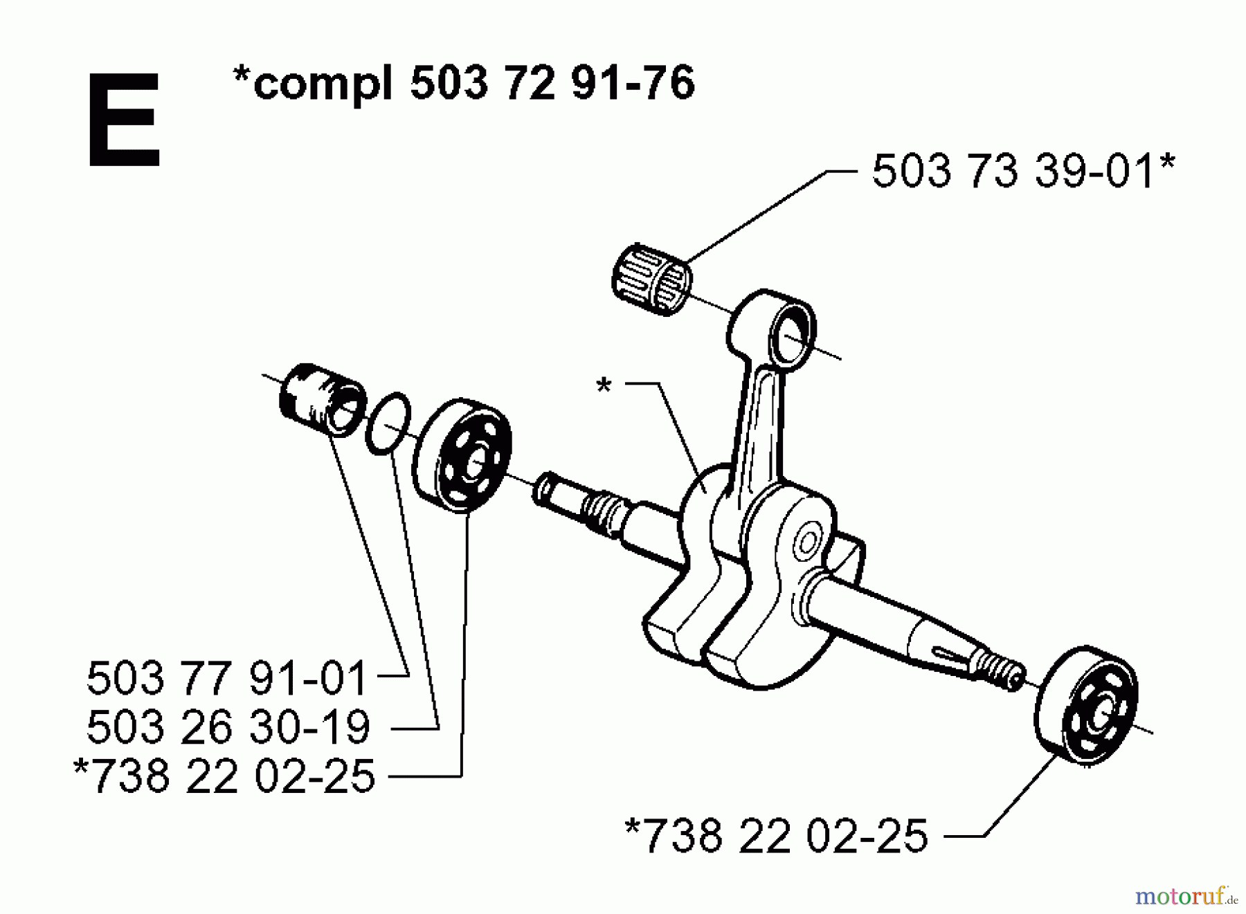Jonsered Motorsägen 2071 EPA - Jonsered Chainsaw (1999-03) CRANKSHAFT